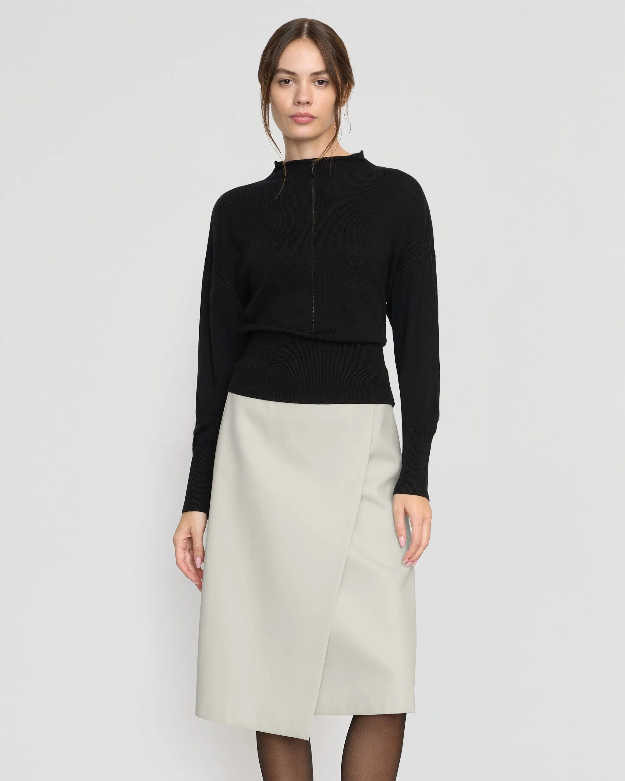 Jillian Pointelle Tencel-Wool Sweater Trendy Comfort Timeless Style