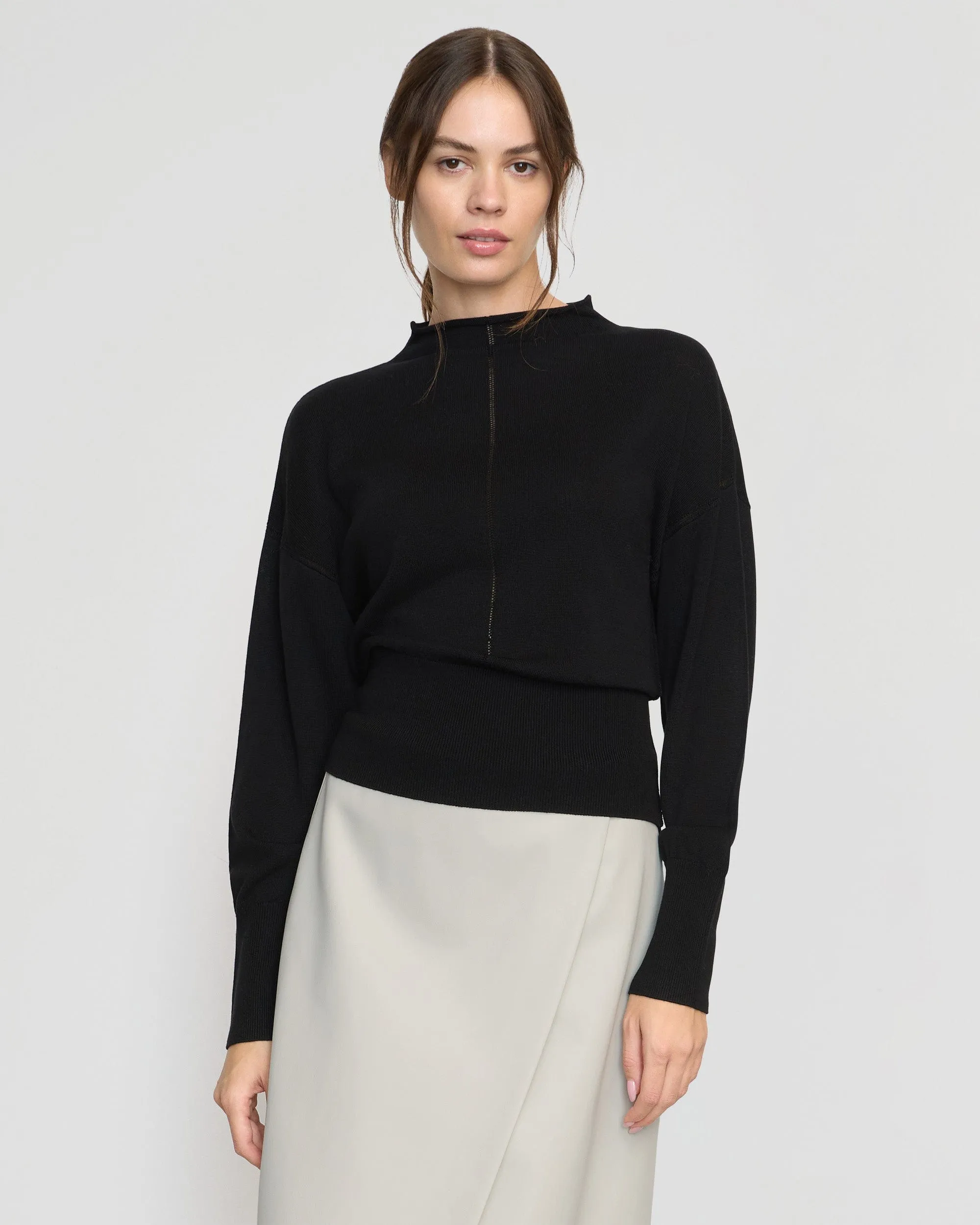 Jillian Pointelle Tencel-Wool Sweater Comfy Essentials Layered Chic