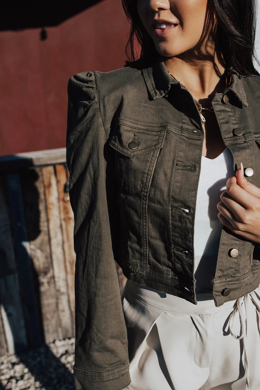 Unlined Design Hidden Ventilation Zones Jones Puff Sleeve Denim Jacket - FINAL SALE