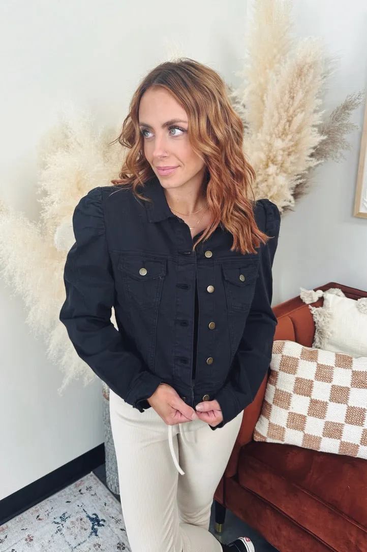 Jones Puff Sleeve Denim Jacket - FINAL SALE ZeroWasteProduction RelaxedNeckline