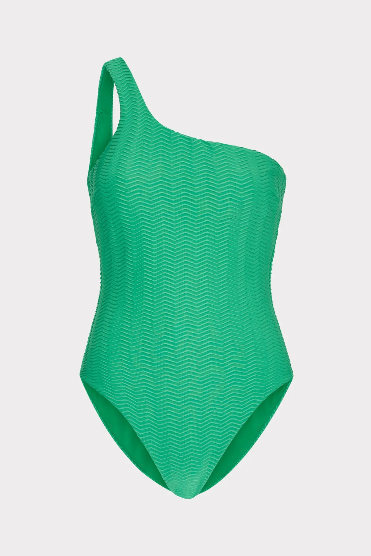 Joni Textured Chevron One Shoulder One Piece Tagless Comfort