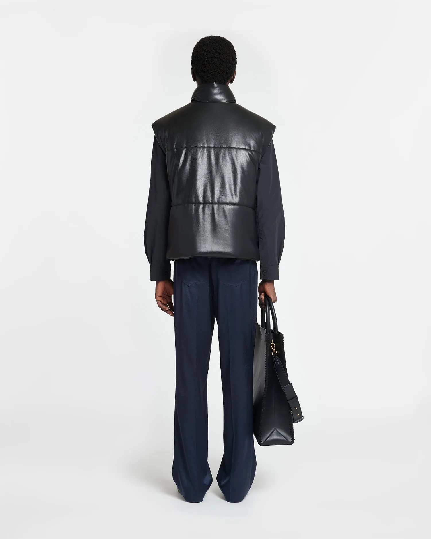 Ultraviolet Protection Coating All Season Versatility Jovan - Okobor? Alt-Leather Gilet - Black