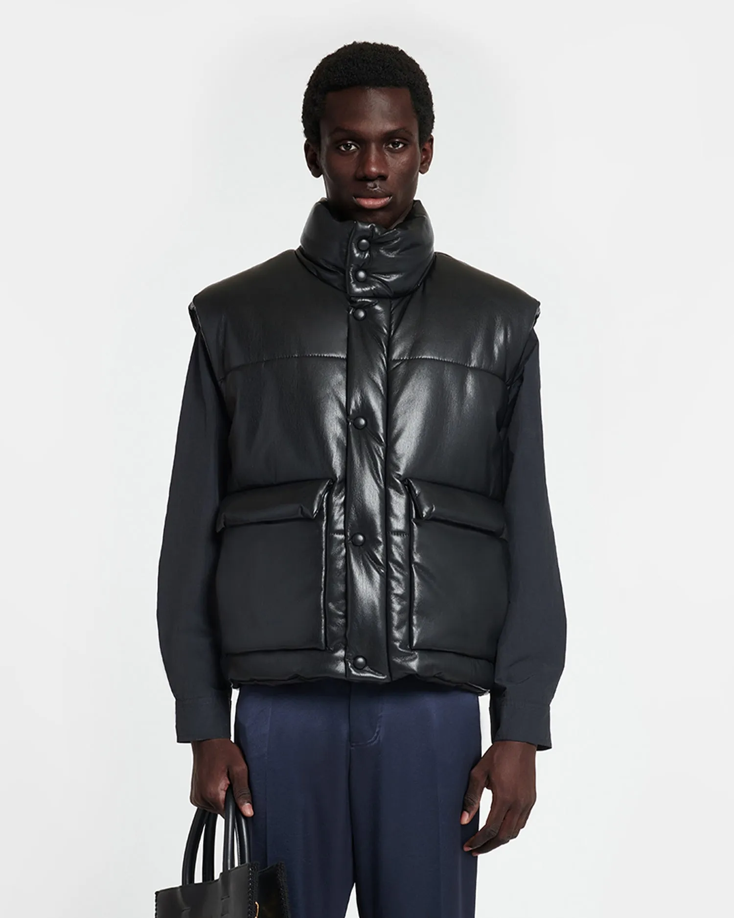 Jovan - Okobor? Alt-Leather Gilet - Black Flexibility Lightweight