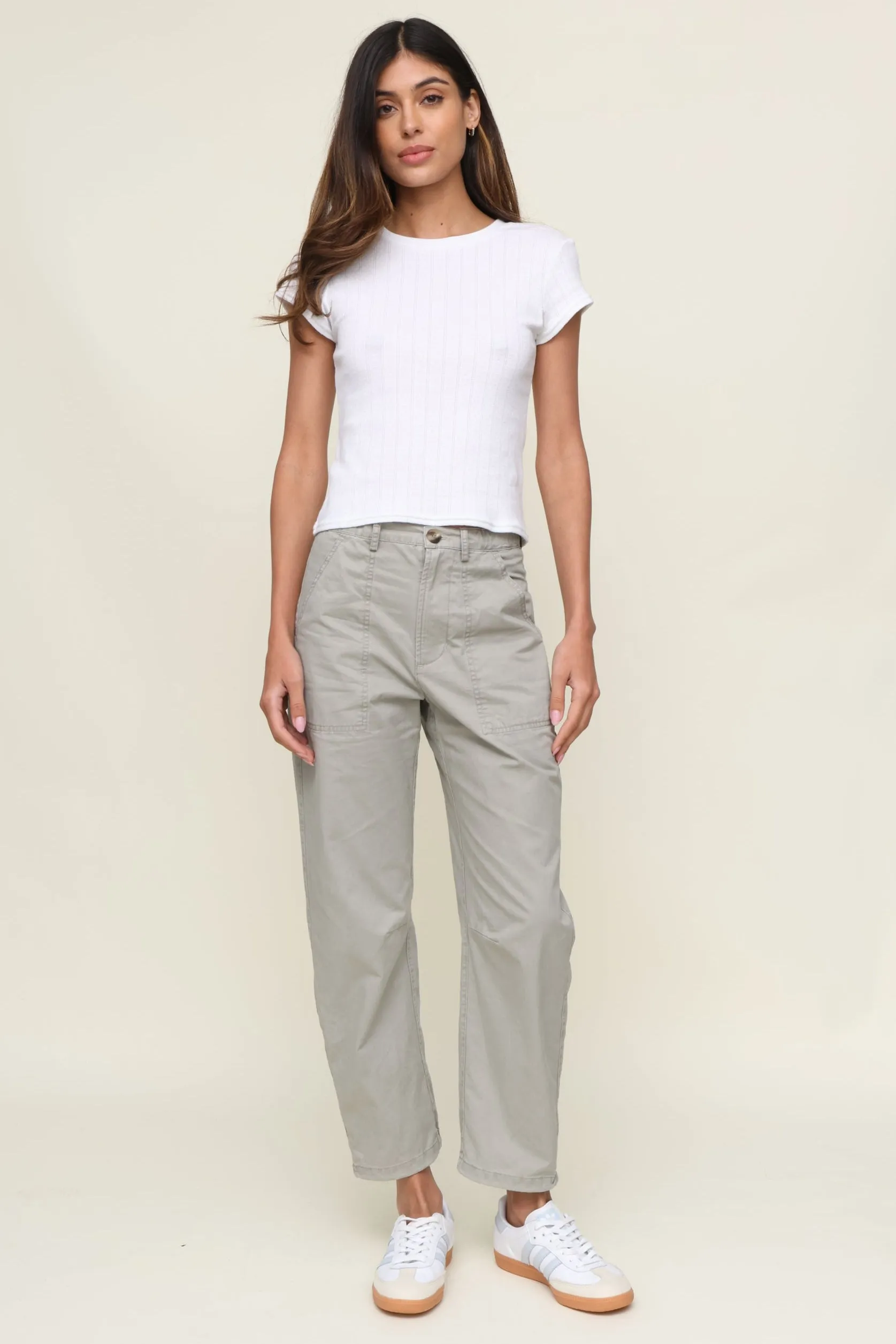 Contrast Stitching Classic Polo Jude Stripe Pointelle Baby Tee