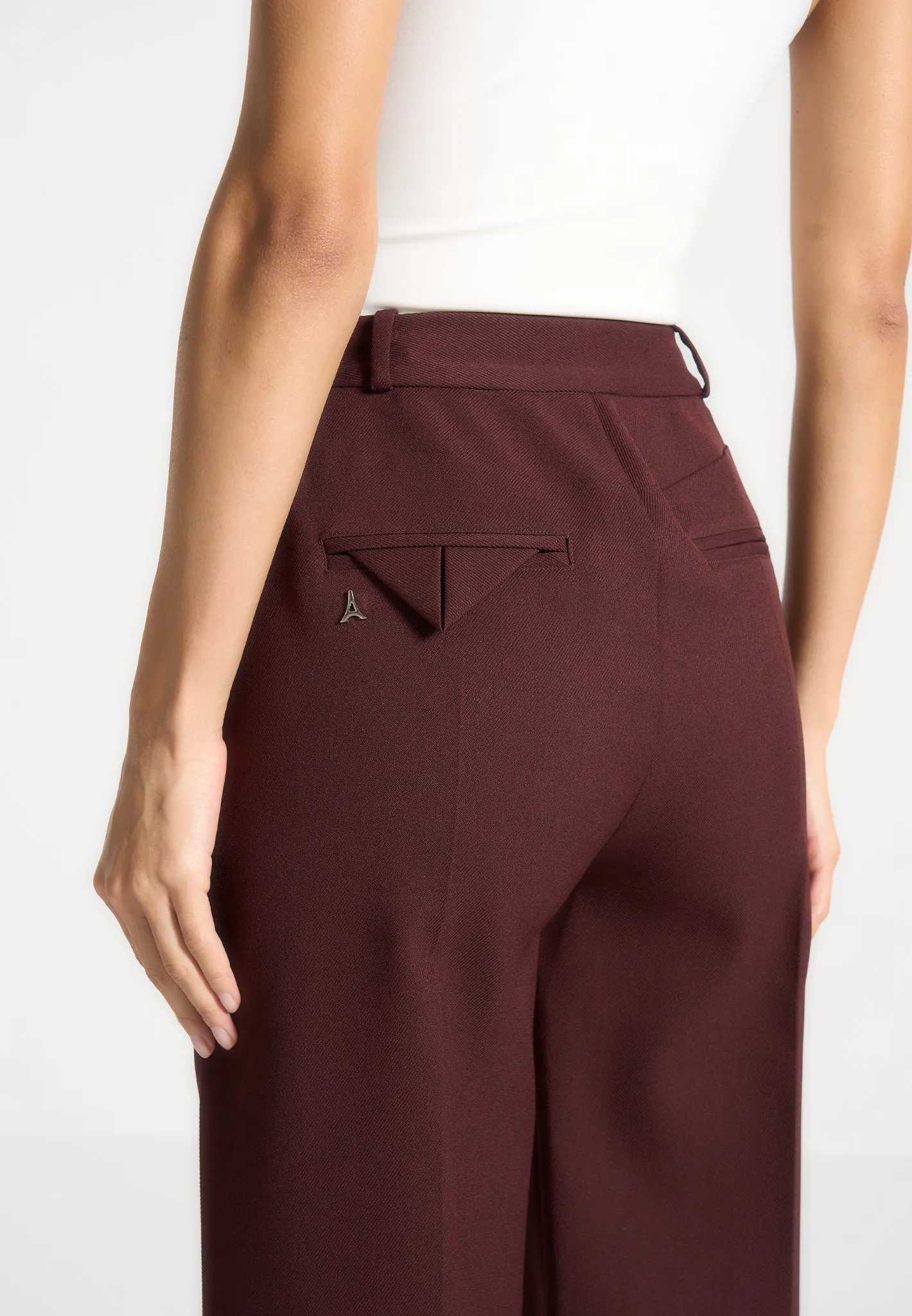 Fit For Comfort Julie - Tailored Twin Pleat Trousers - Wine Red