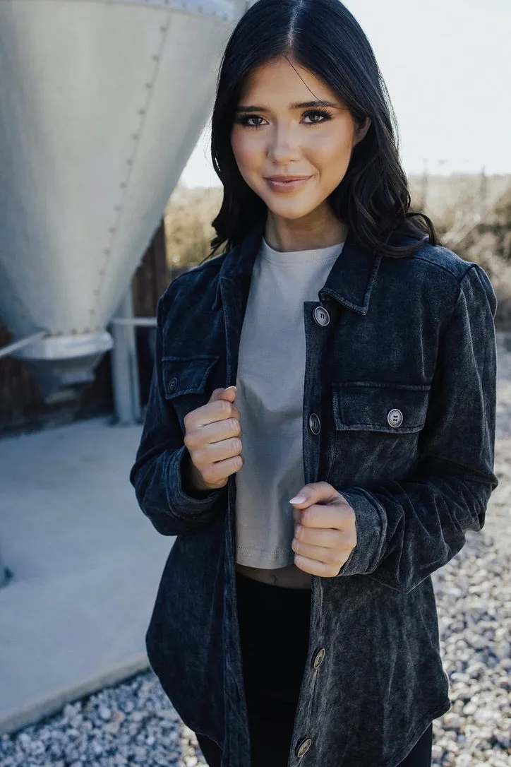 Soft Touch Comfortable clothing Kade Washed Shacket - FINAL SALE