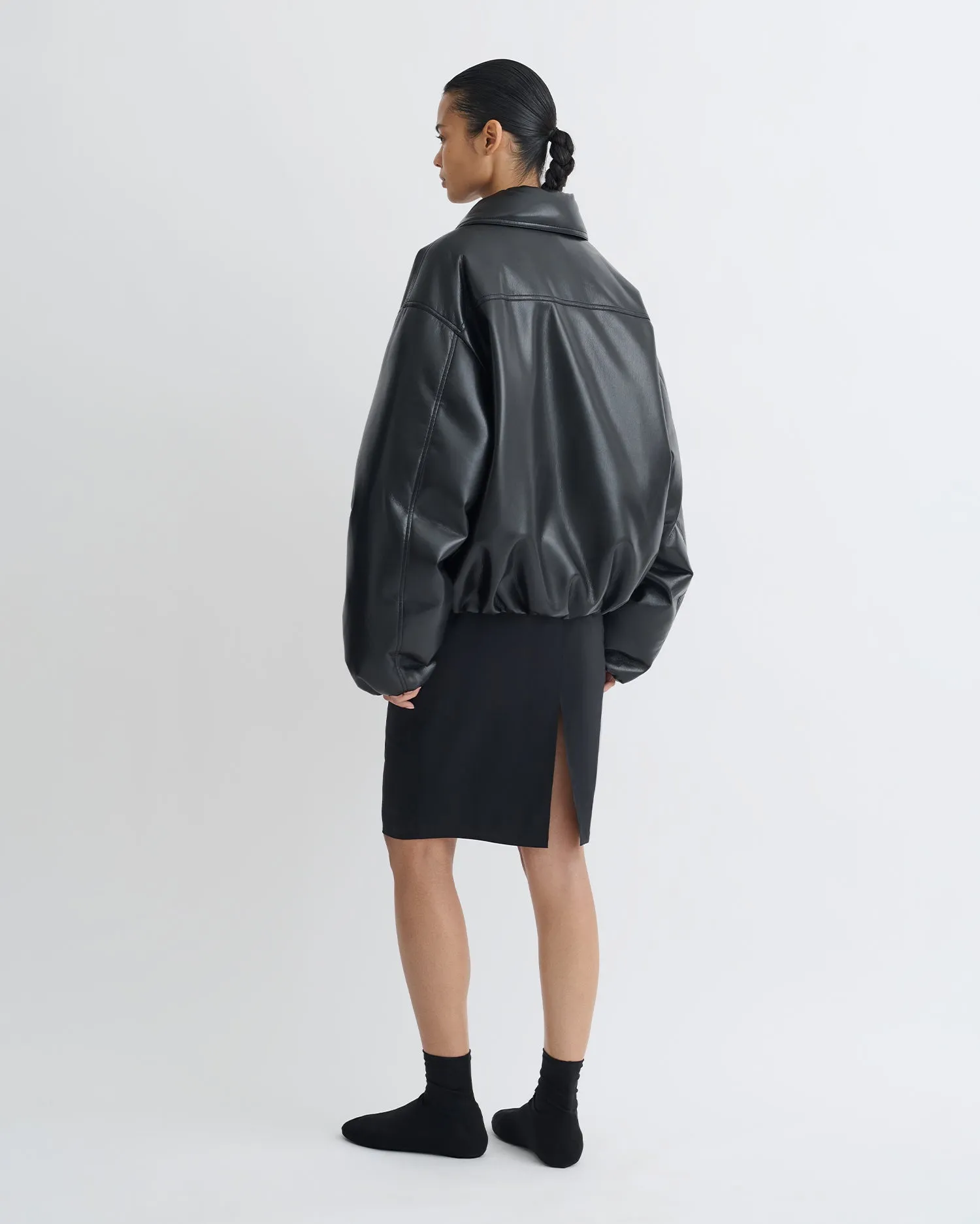 Kaiya - Glass Poplin Skirt - Black NoiseReduciting Zipper
