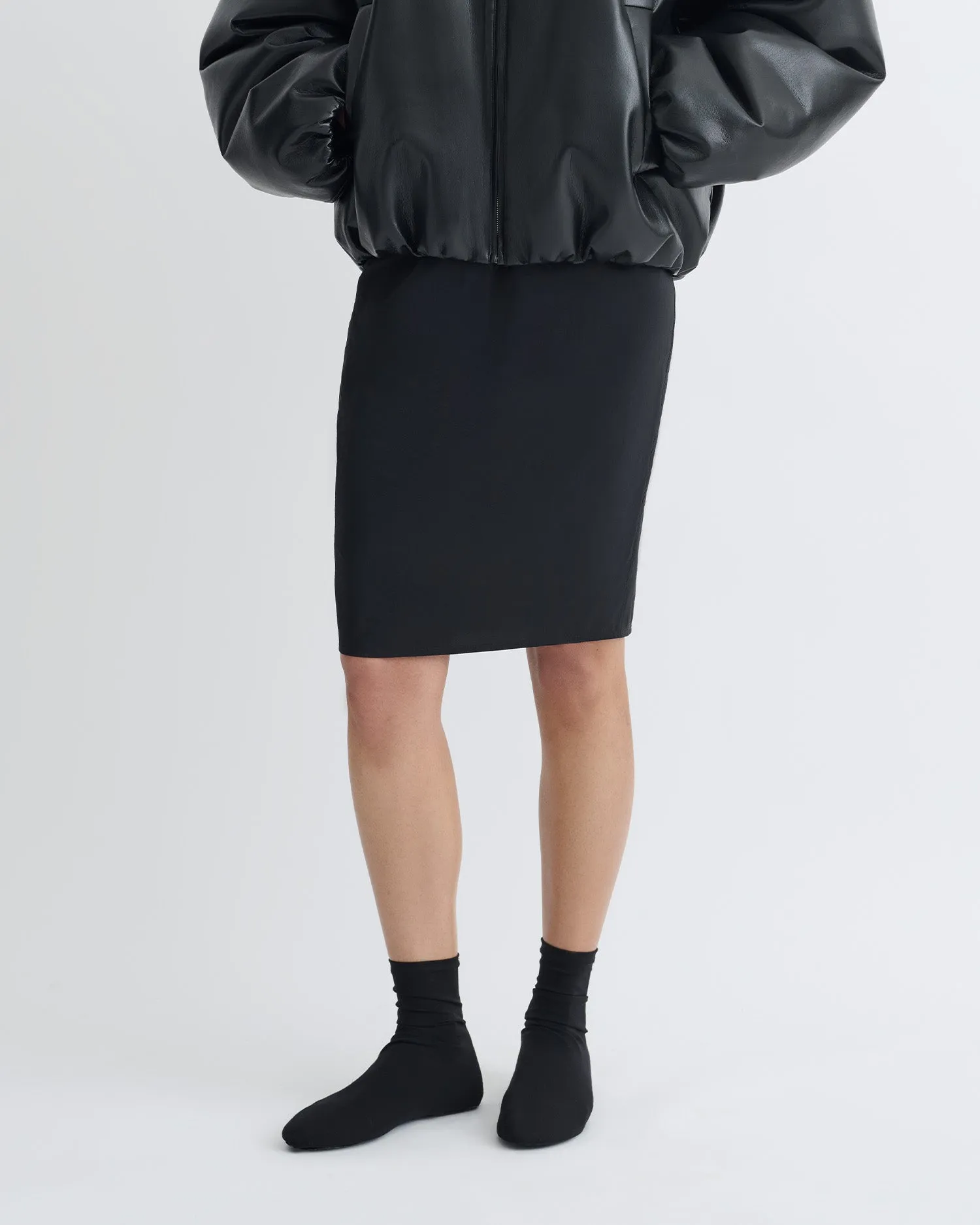 Kaiya - Glass Poplin Skirt - Black NonRestrictiveCut