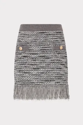 Brushed Inner Layer All Season Wear Fabric Kali Textured Knit Mini Skirt