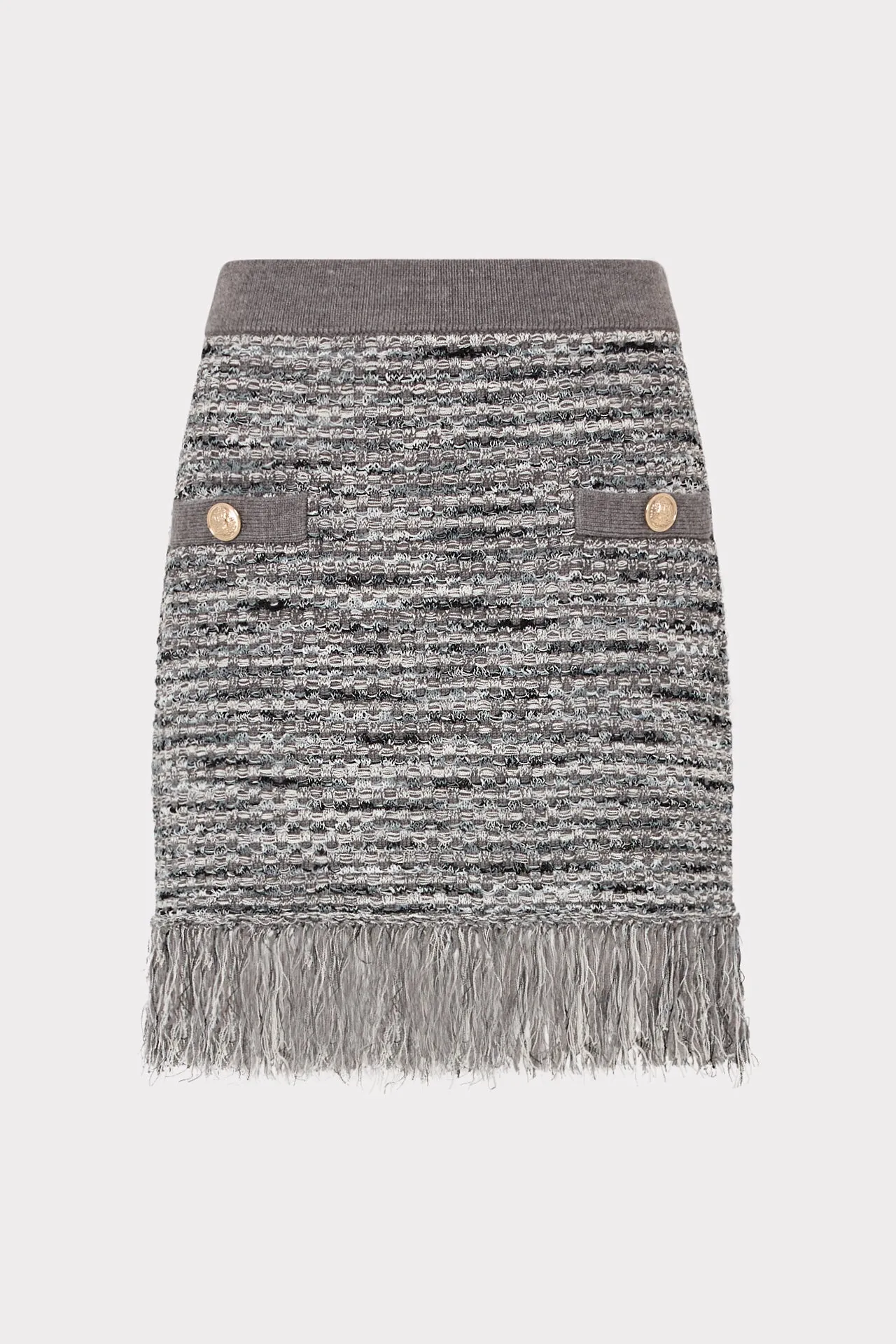 Brushed Inner Layer All Season Wear Fabric Kali Textured Knit Mini Skirt