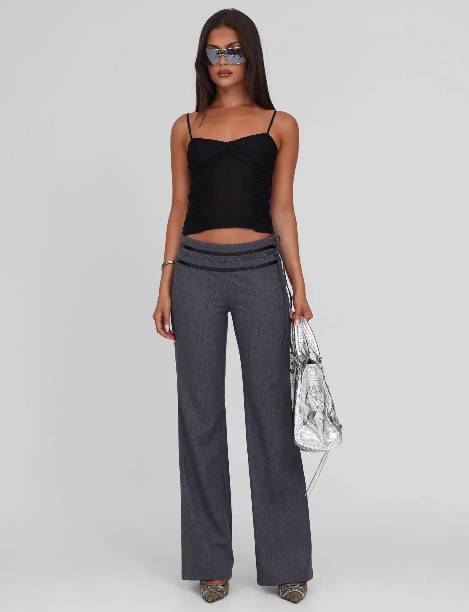 ClassicCrewNeck Printed Hoodie KALLIE TOP - BLACK