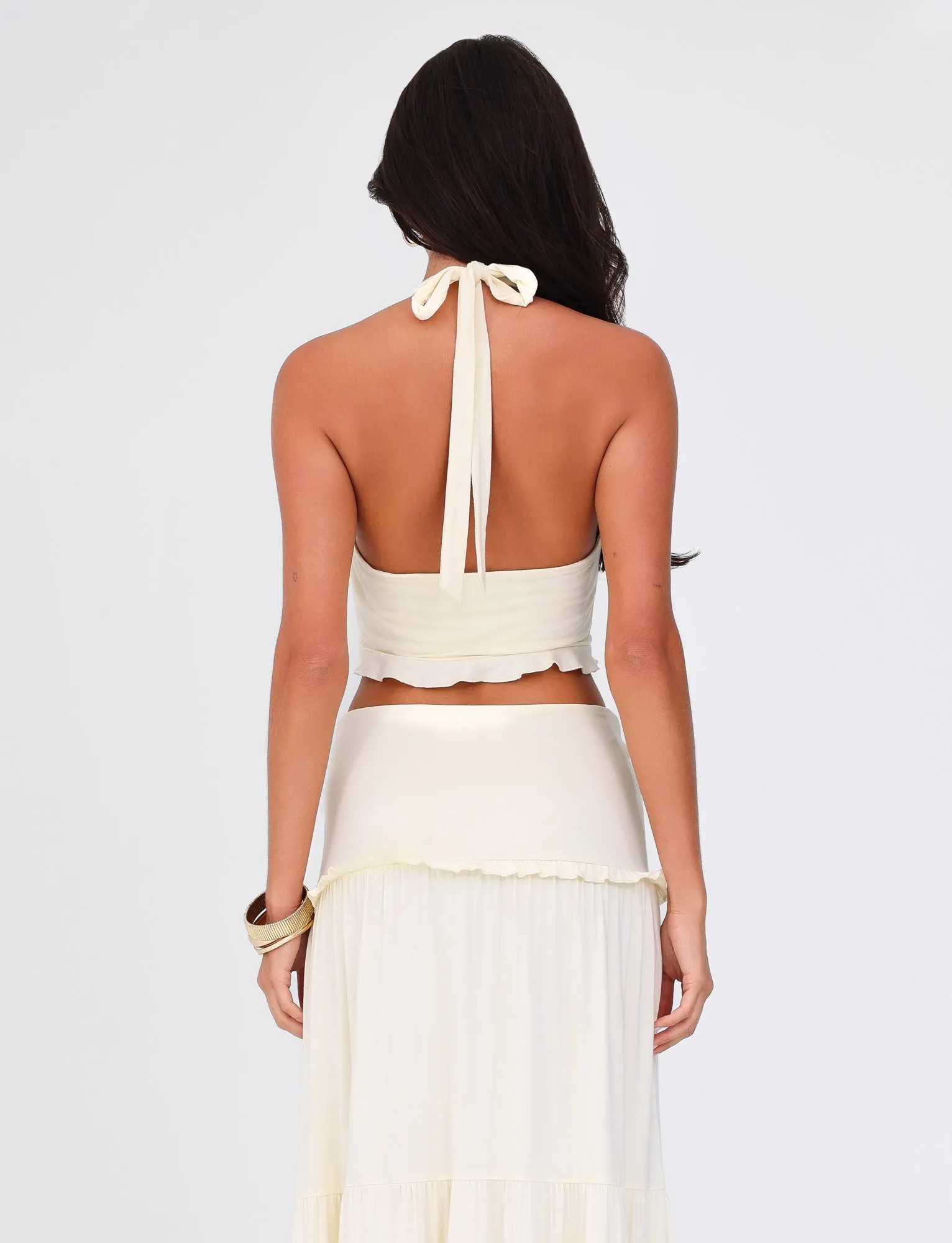 KATYA HALTER TOP - WHITE : CREAM AntiPillingTechnology