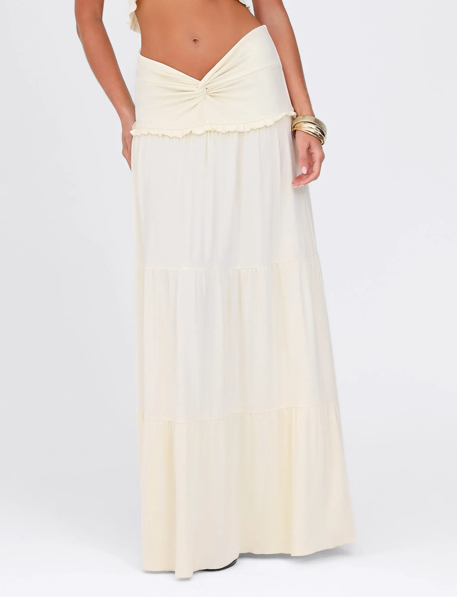 Limited Quantity KATYA MAXI SKIRT - WHITE : CREAM