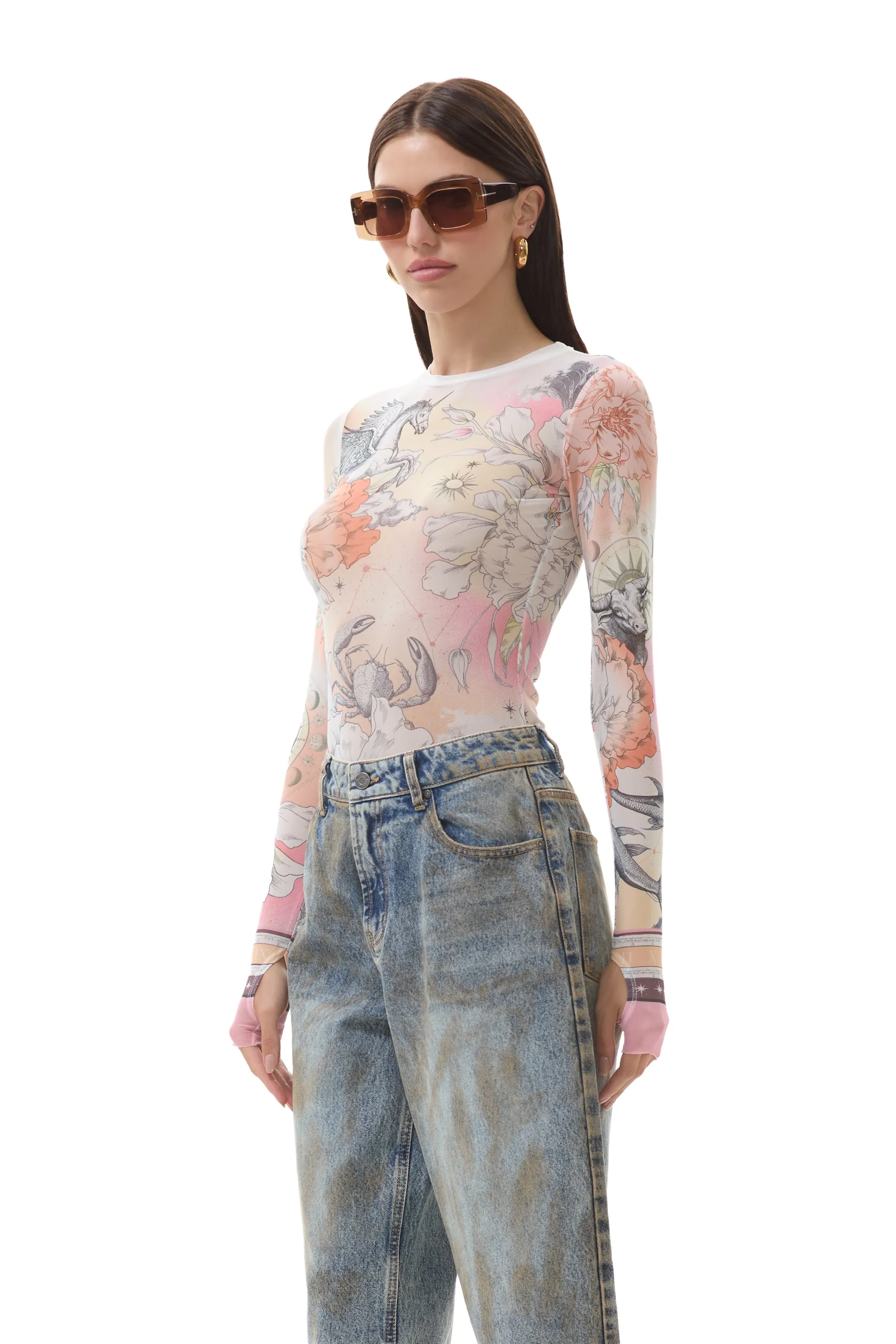 Raw Edge Detail Kaylee Top - Zodiac Convo