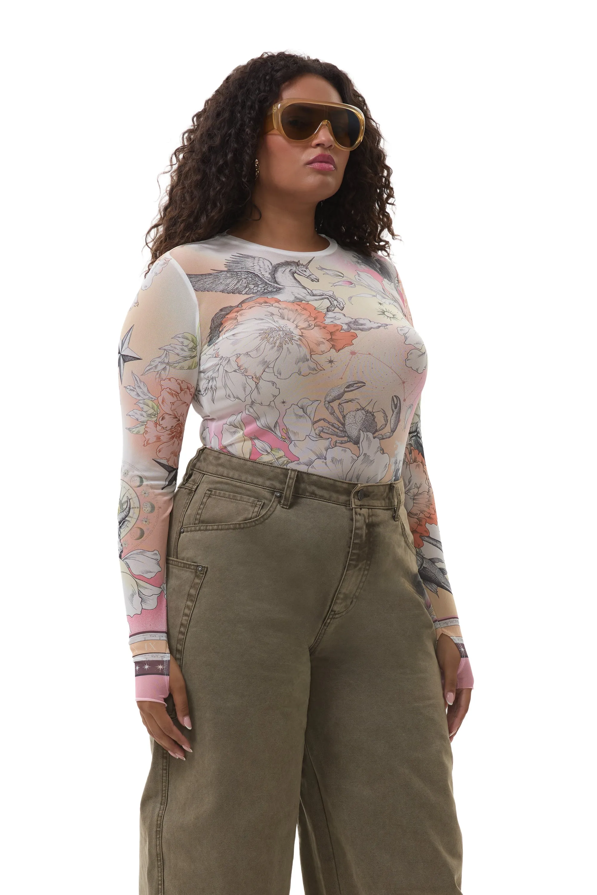 Kaylee Top - Zodiac Convo WrinkleResistantWeave Non Restrictive Mobility