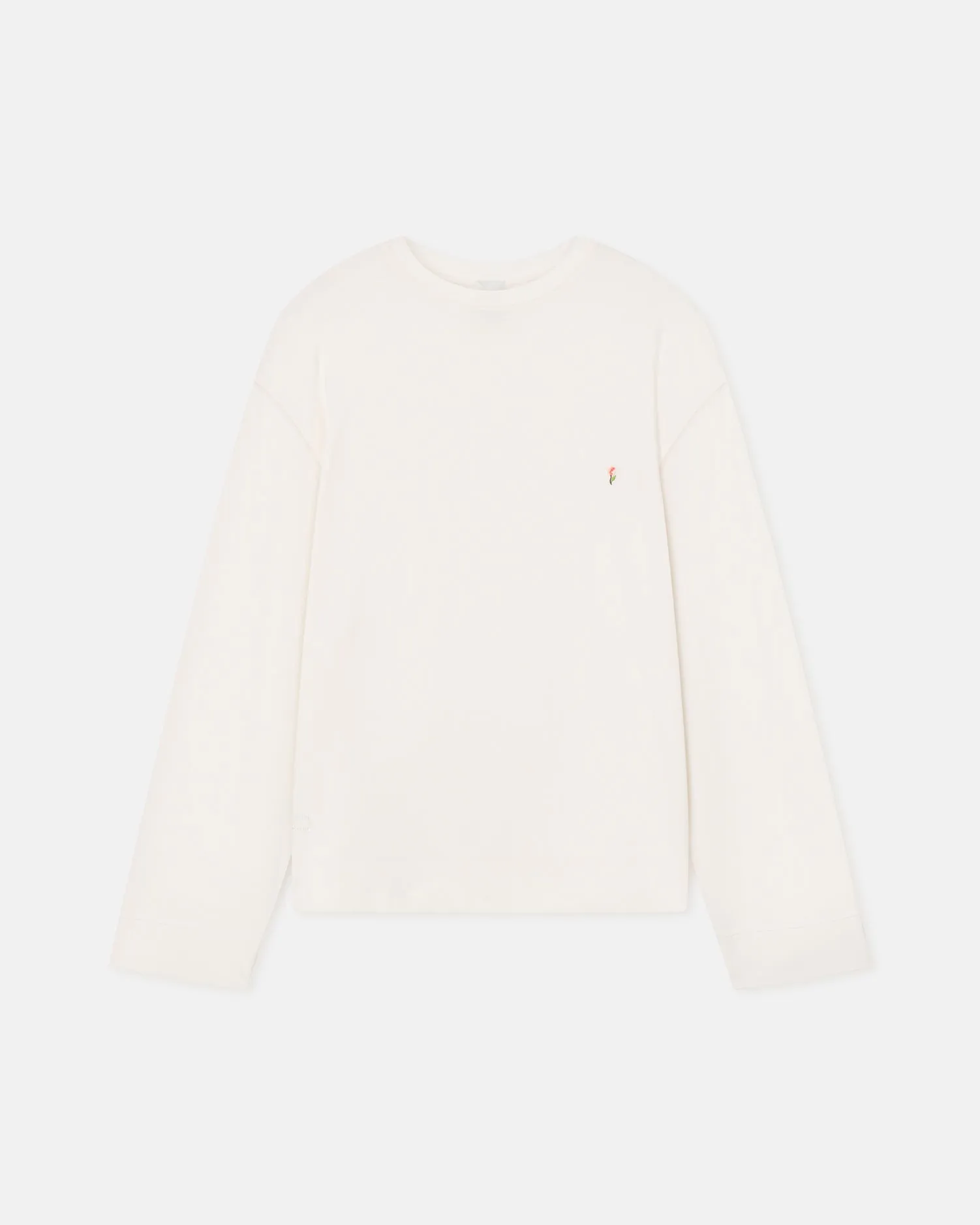 Kazmer - Cotton-Jersey Sweatshirt - Off White/Roses Layered Hem Reinforcement Fashionable Look