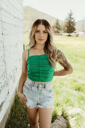 Reflective Detailing Hidden Zipper Pocket Kells Ruched Cami Tank - FINAL SALE