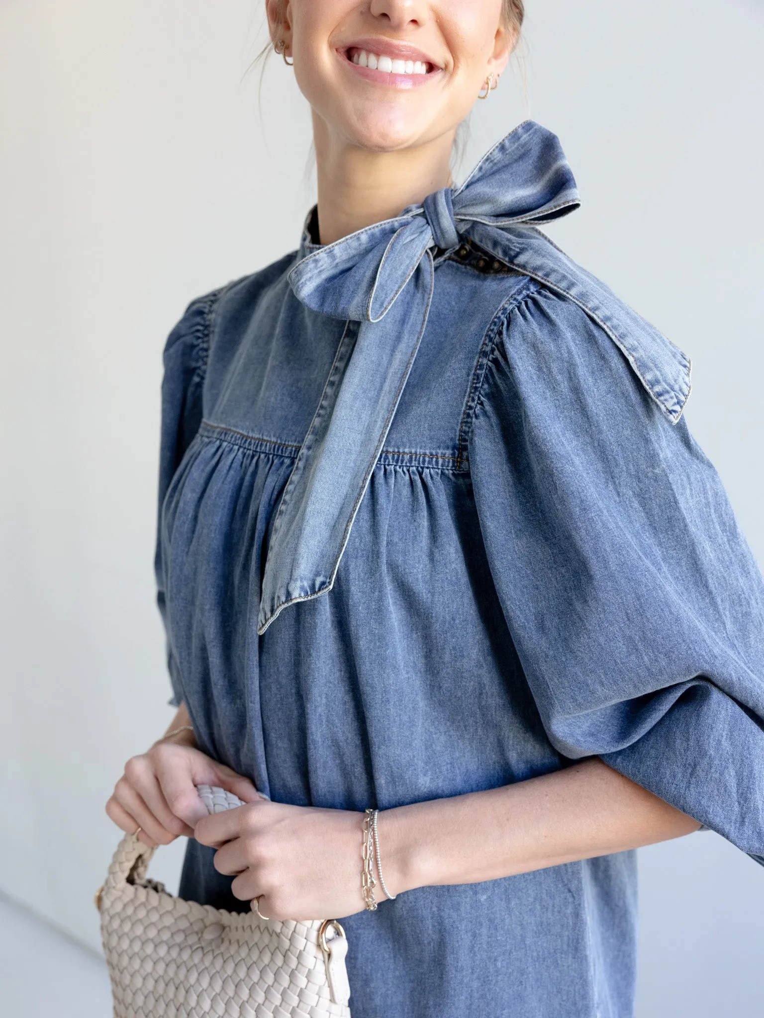 Kennedy Denim Mini Dress Smooth Layers