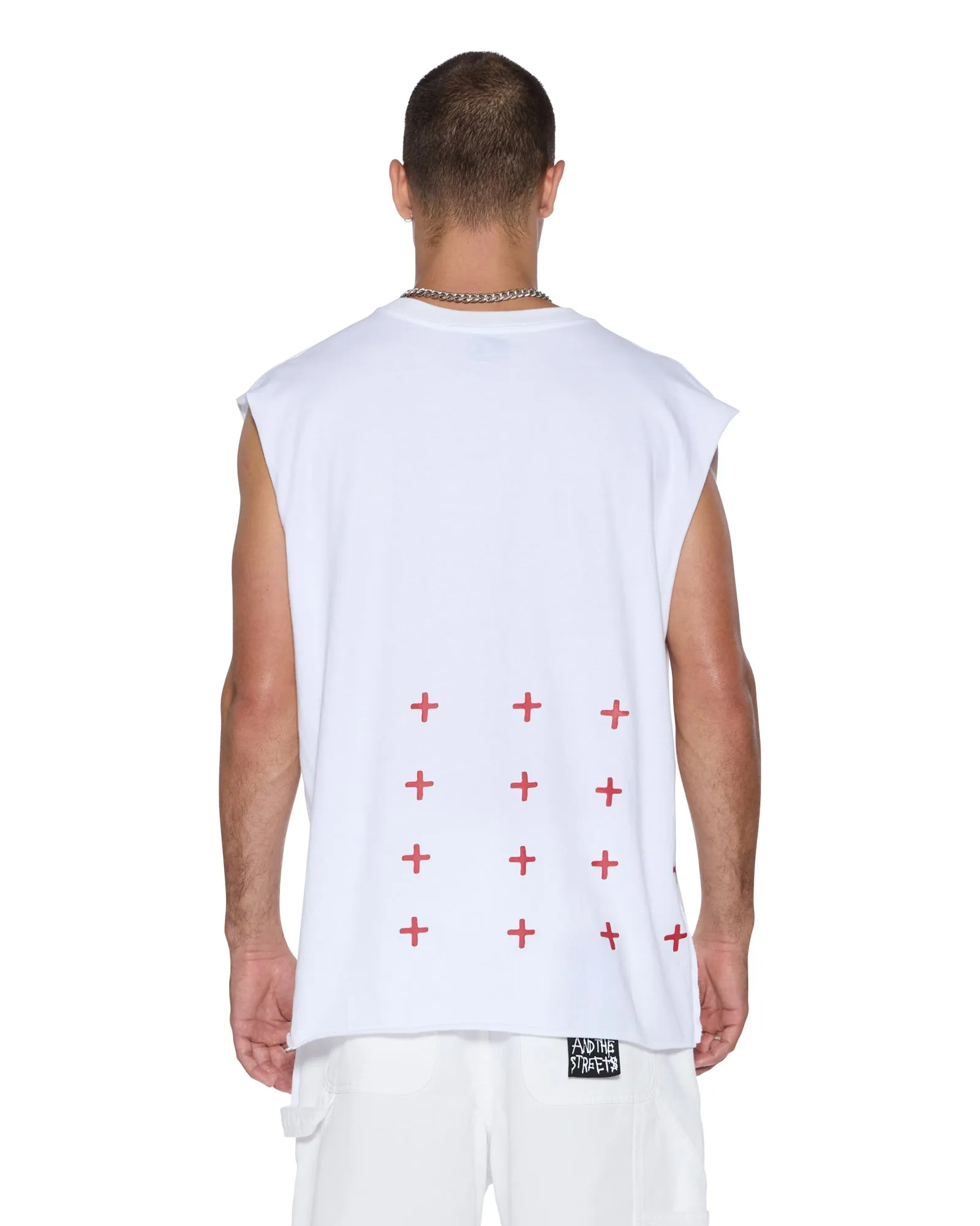 Quick-Drying Shirt KINGDOM CUT OFF BIGGIE TEE WHITE