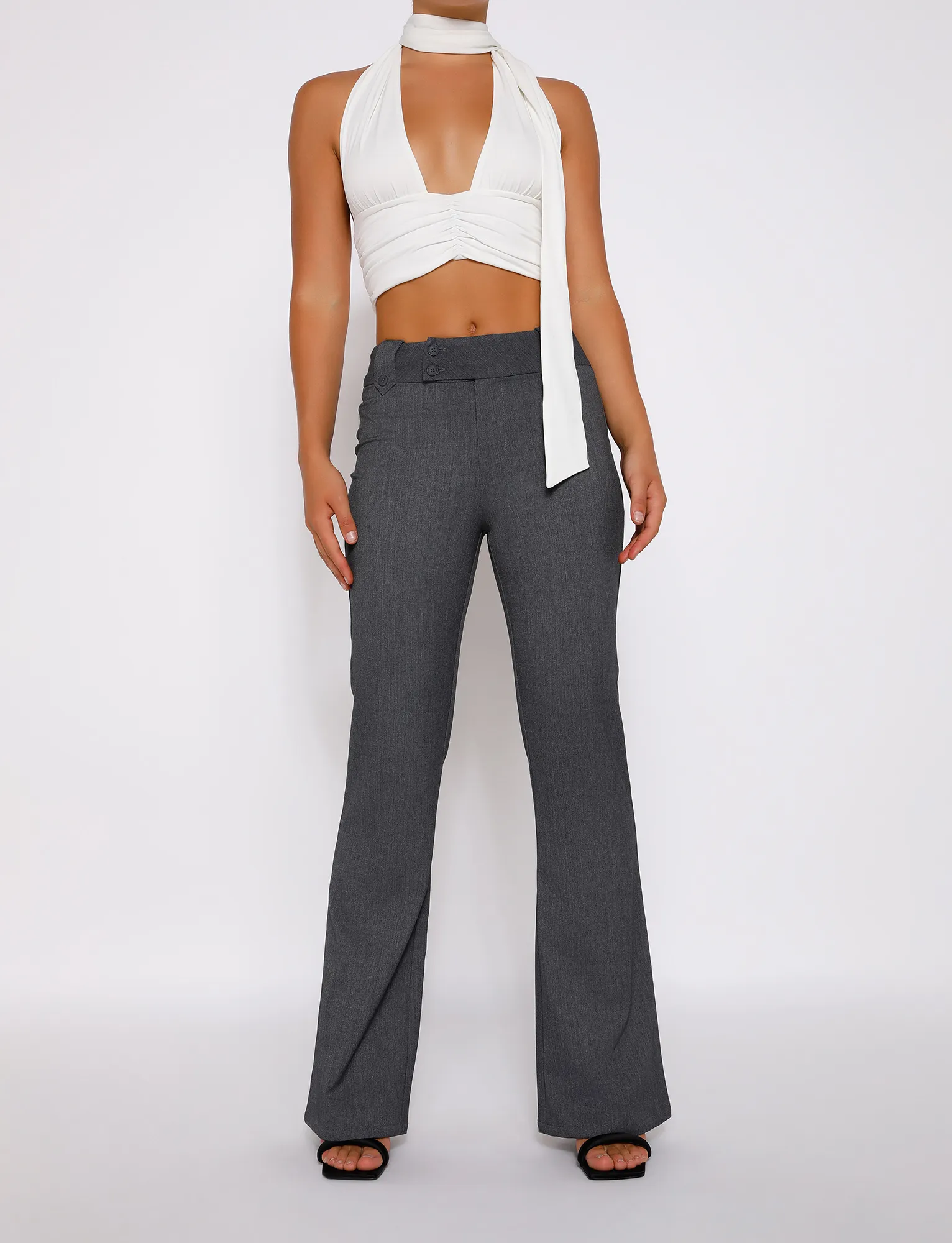 KITTIE HIGH RISE PANT - GREY Versatile Comfort Wear