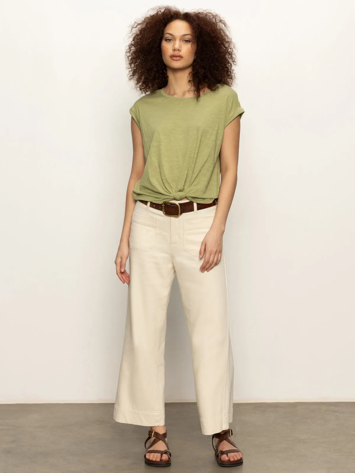 Sun Protective Fabric DoubleStitchedSeams Knotted Muscle Tee Bamboo