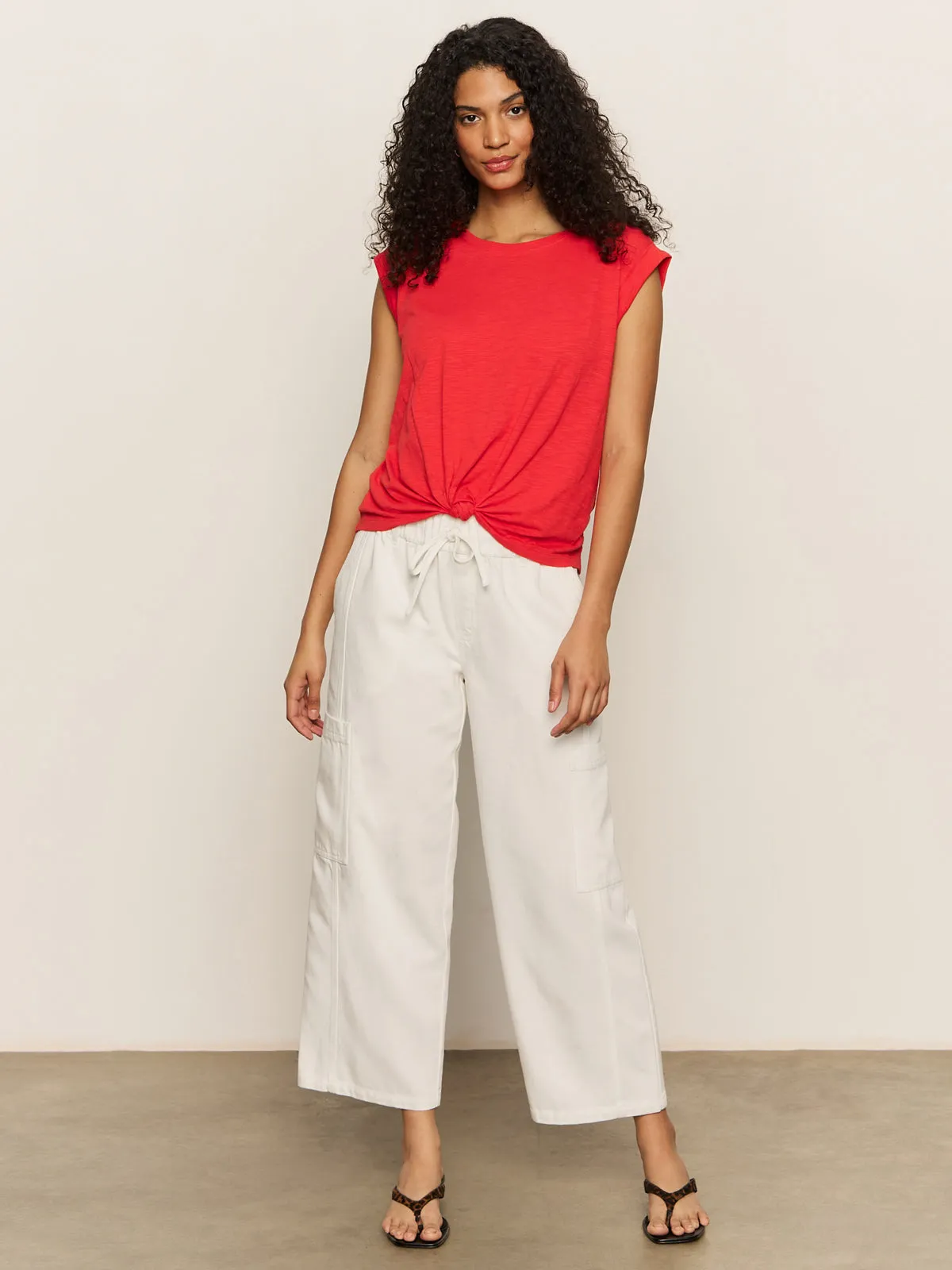 Knotted Muscle Tee Cayenne Loose cut Interlock Stitch Detail