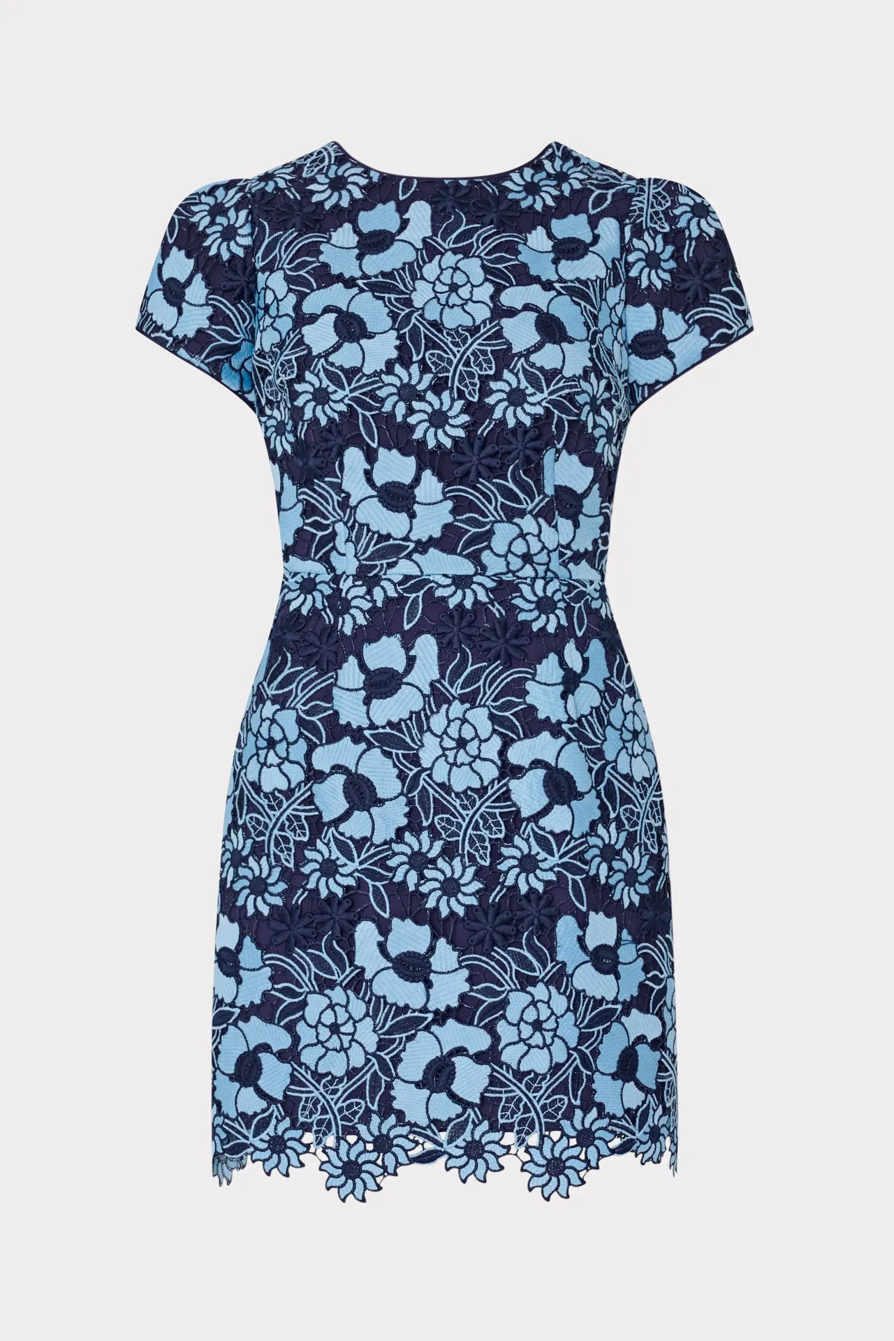 Artistic Edge Nature Inspired Kyla Two Tone Floral Lace Mini Dress