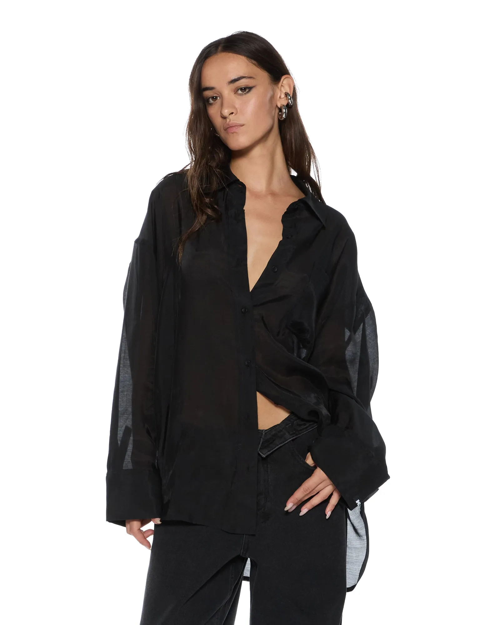 LABELS ASTRA LS SHIRT BLACK Hidden Zipper Closure Compression Gradient