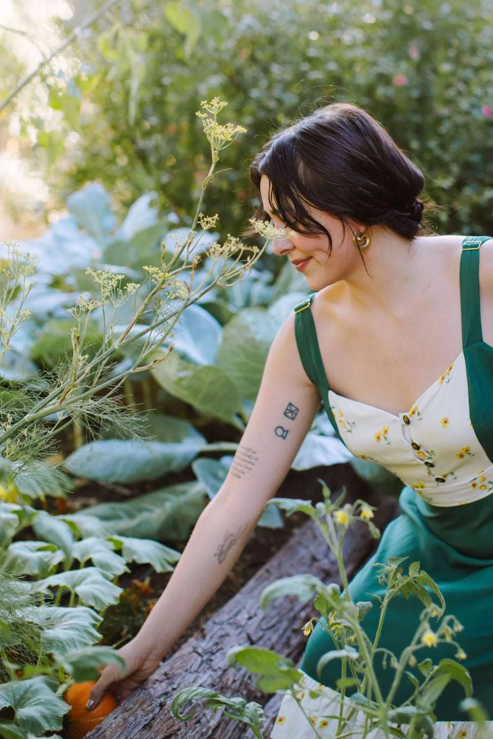 Silk Air Gemma Dress in Green Poppy