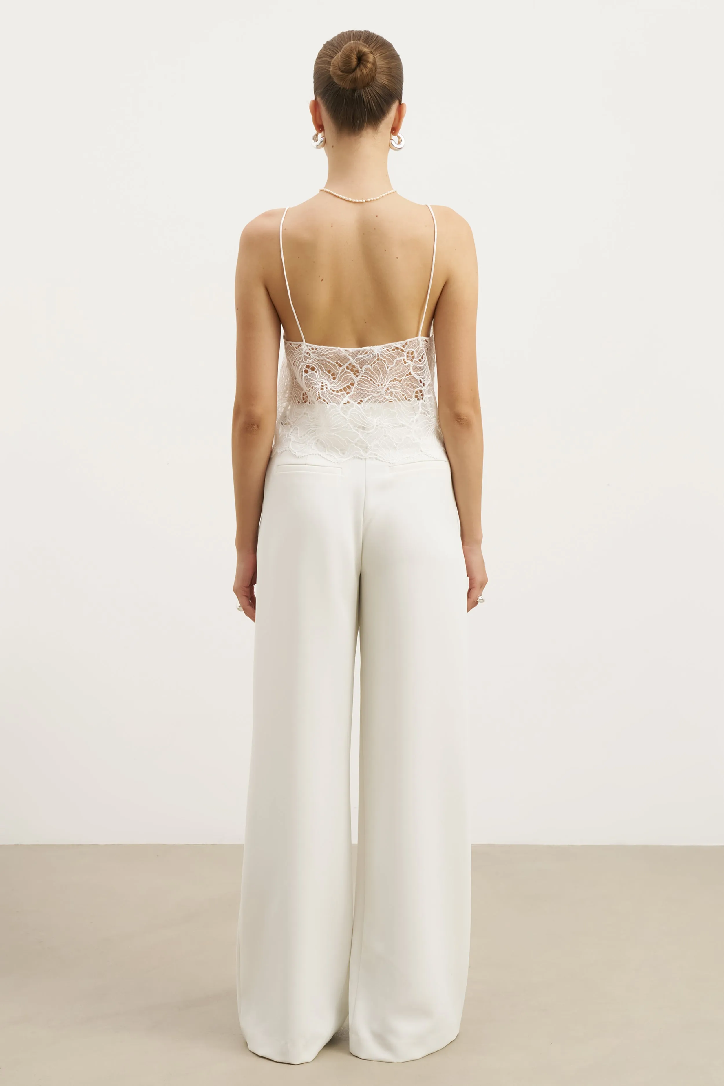 Lace Square Neck Camisole - White OdorResistant