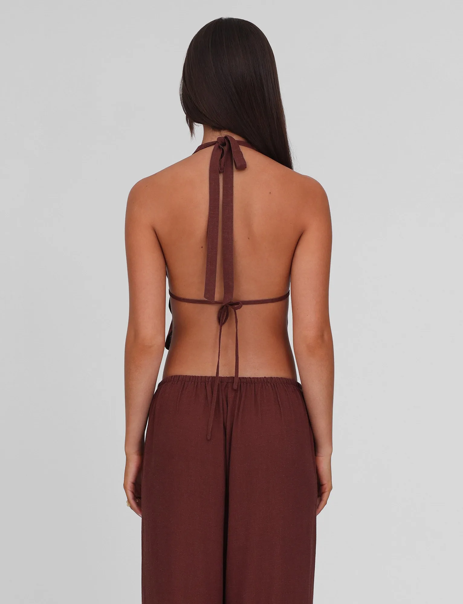 LAINEY TOP - CHOCOLATE Lightweight pullover FoldableFeature