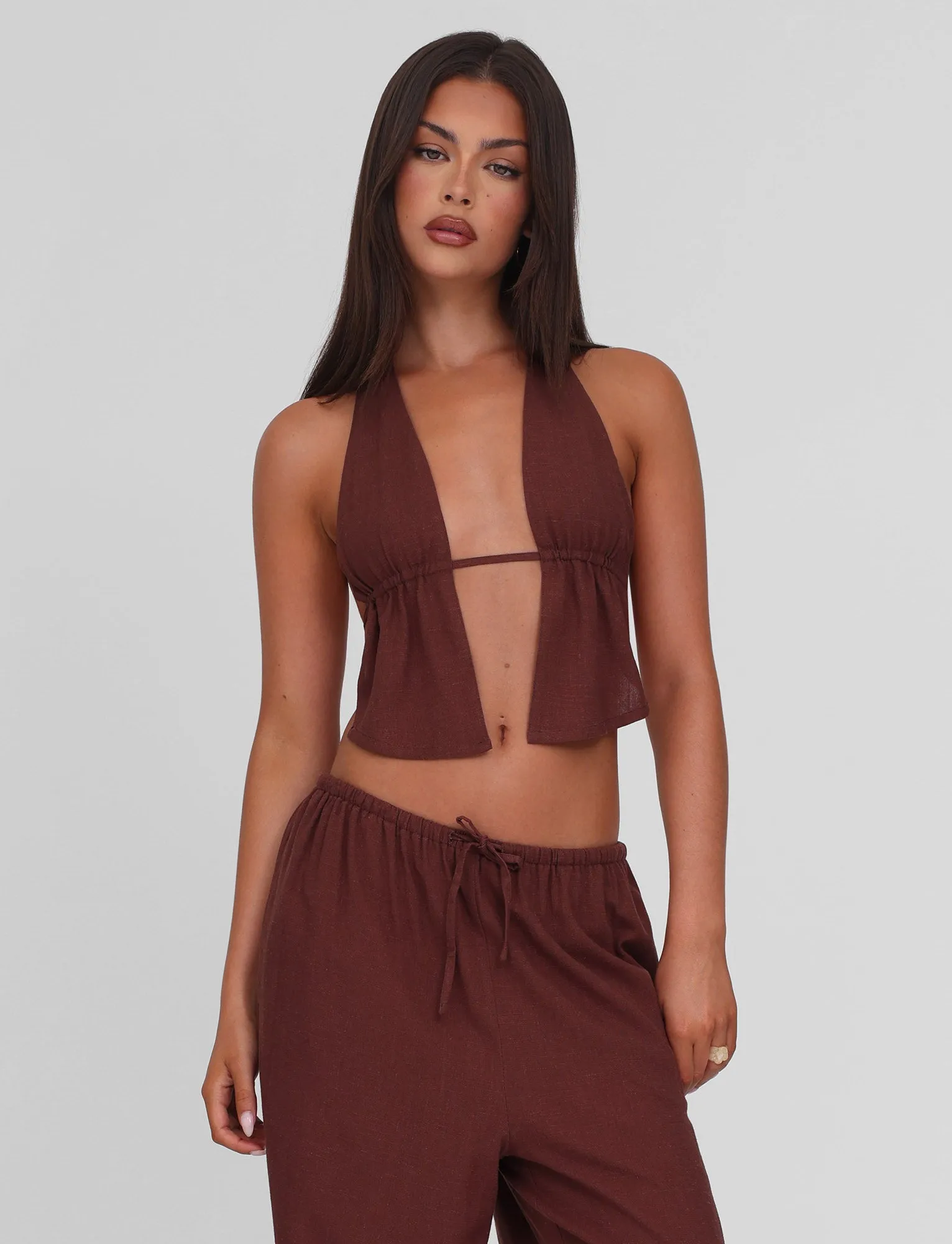 Summer Dress LAINEY TOP - CHOCOLATE