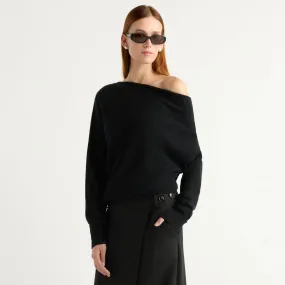 Effortless Comfort Winter Fashion Lan Cashmere Off-Shoulder Sweater
