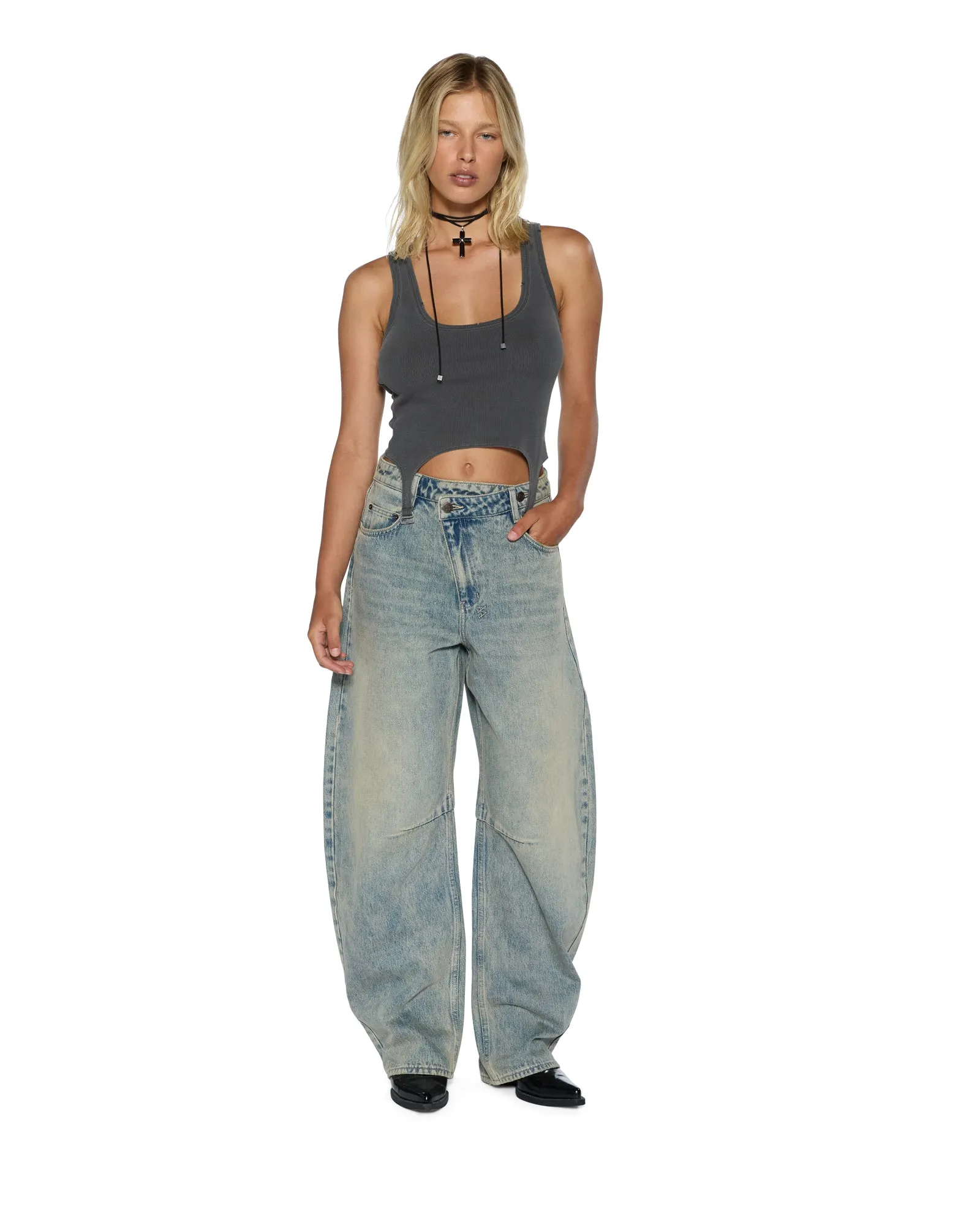 ORIGIN TANK GARTER CHARCOAL Antimicrobial Treatment Water Repellent Finish