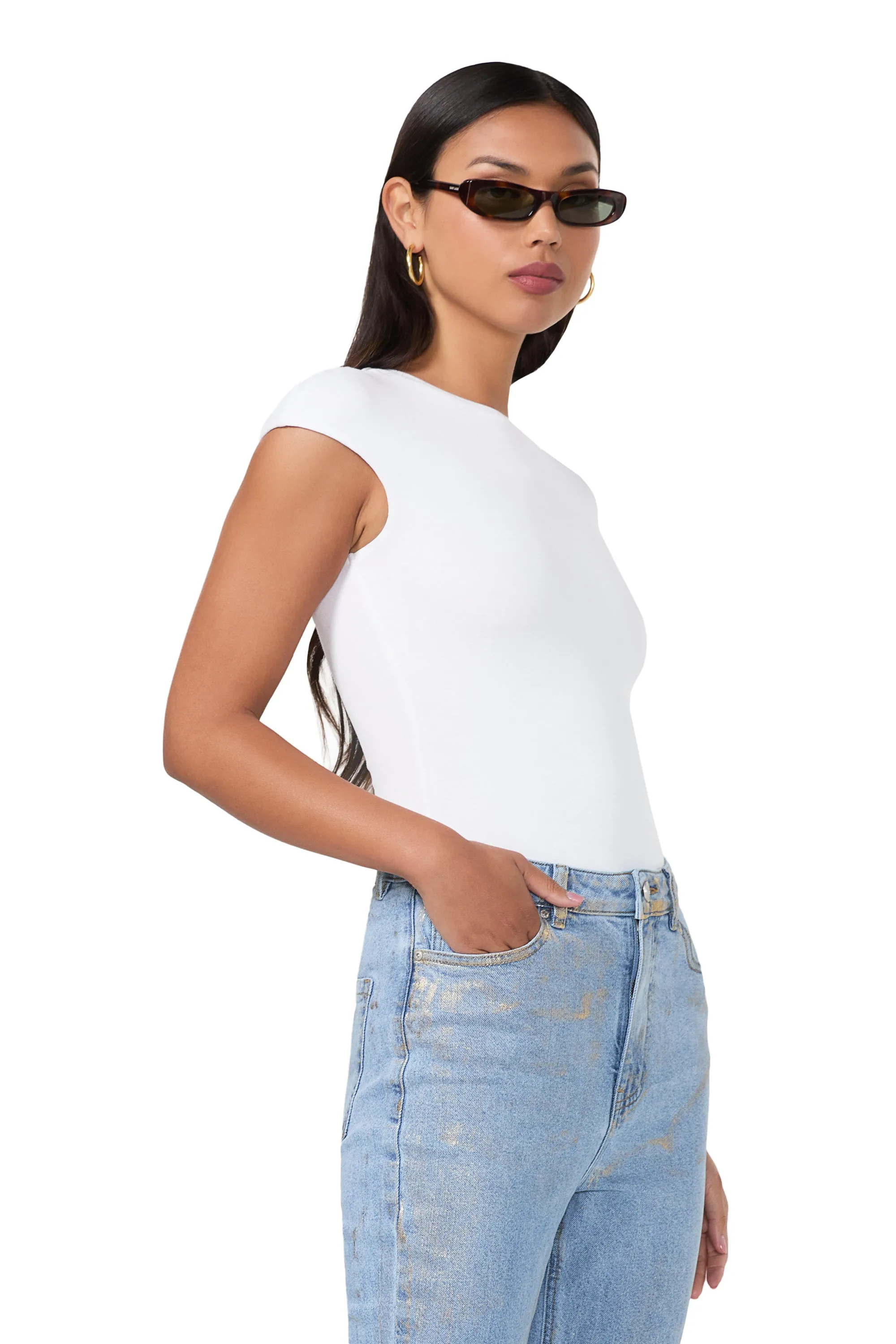 Friction Resistant Shoulder Nina Top - Bright White