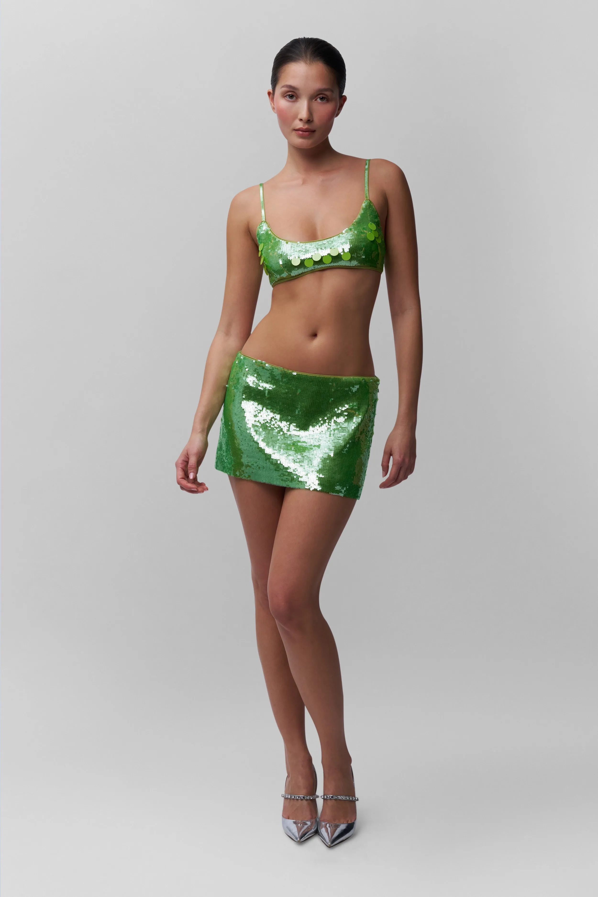 Easy Care Material Paillette Bralette