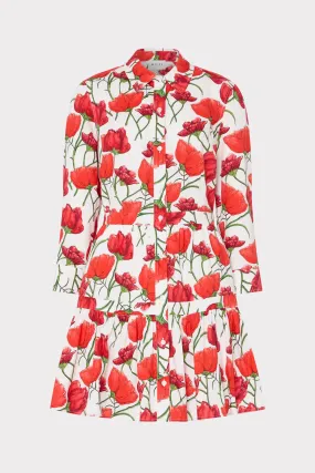 Loose Sweater Priscilla Red Peonia Poplin Shirt Dress