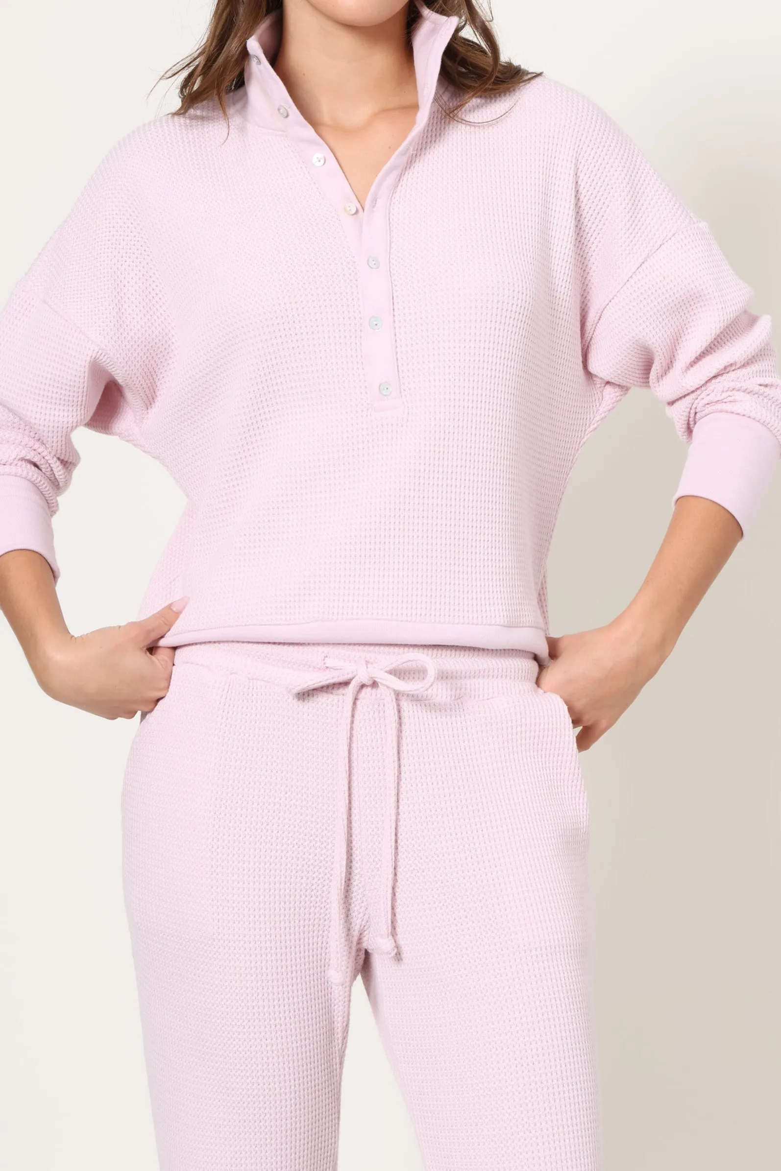 Lazy Day Waffle 1/4 Button Up Durable Reinforced Elbows Non Restrictive Fit