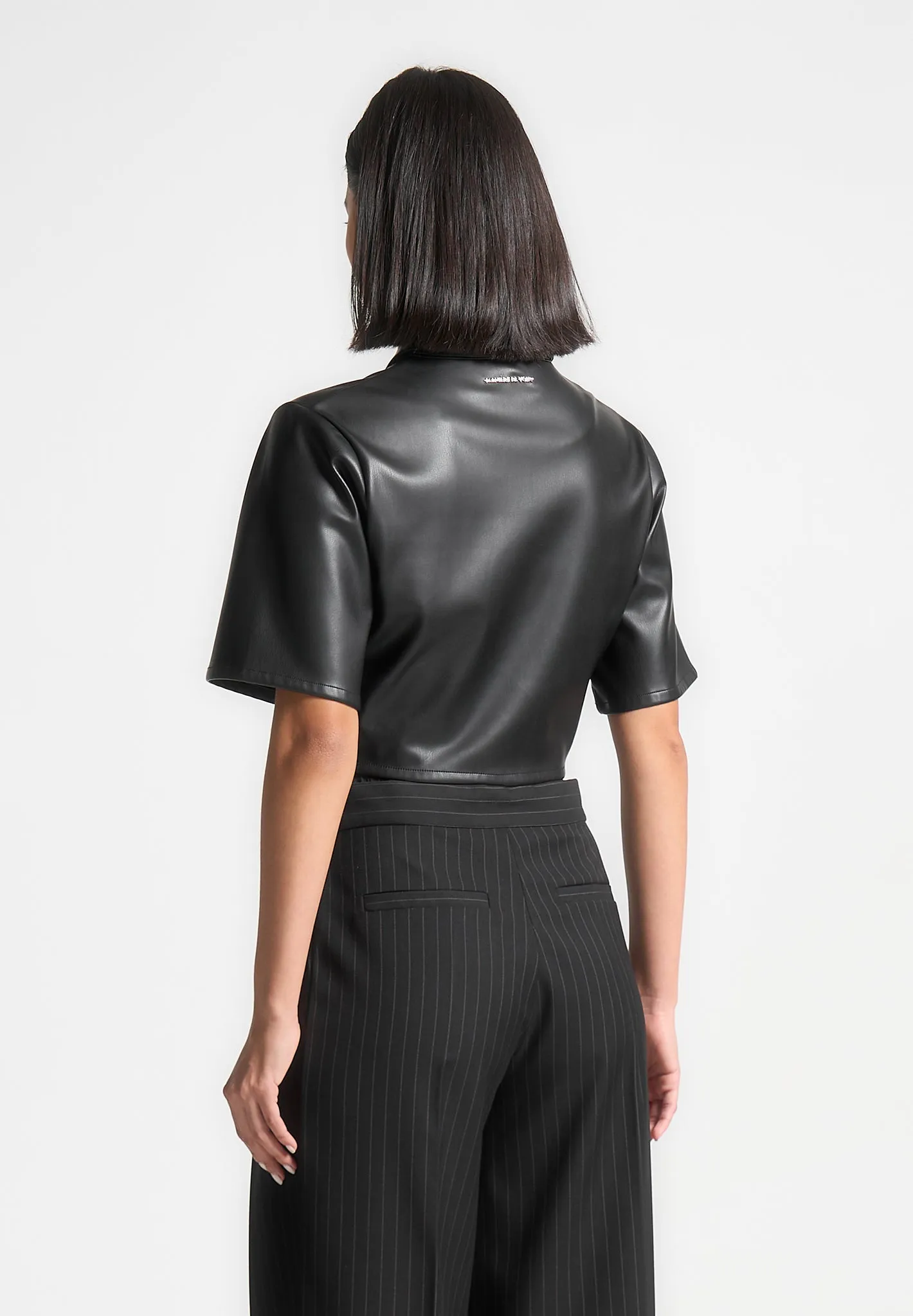 Leather Shirt - Black Sweat Absorbent