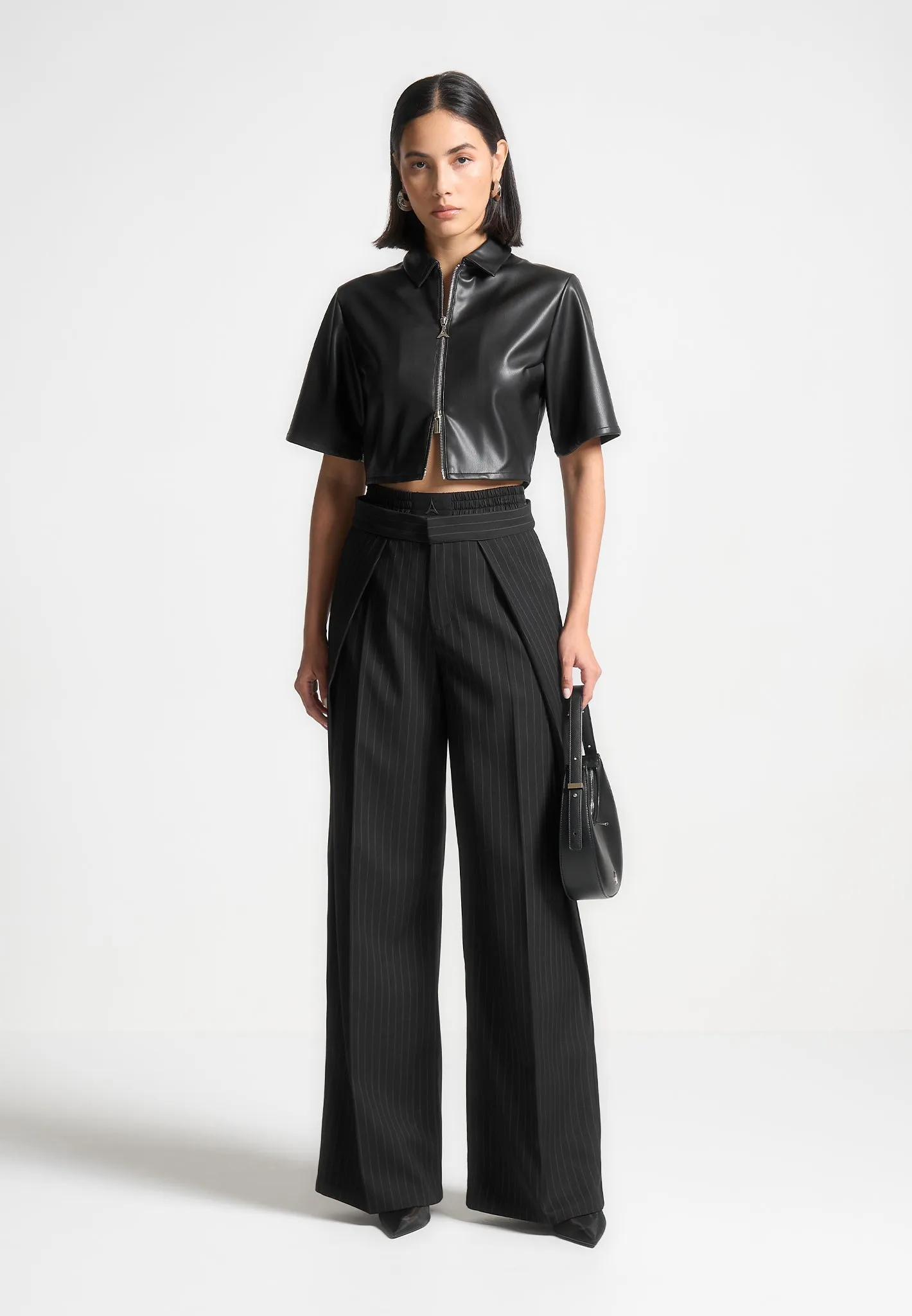 Leather Shirt - Black Biodegradable Options