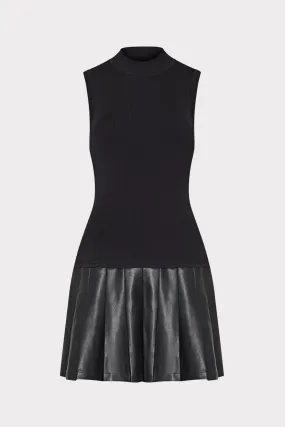 AirflowOptimized Design Leather Skirt Knit Dress
