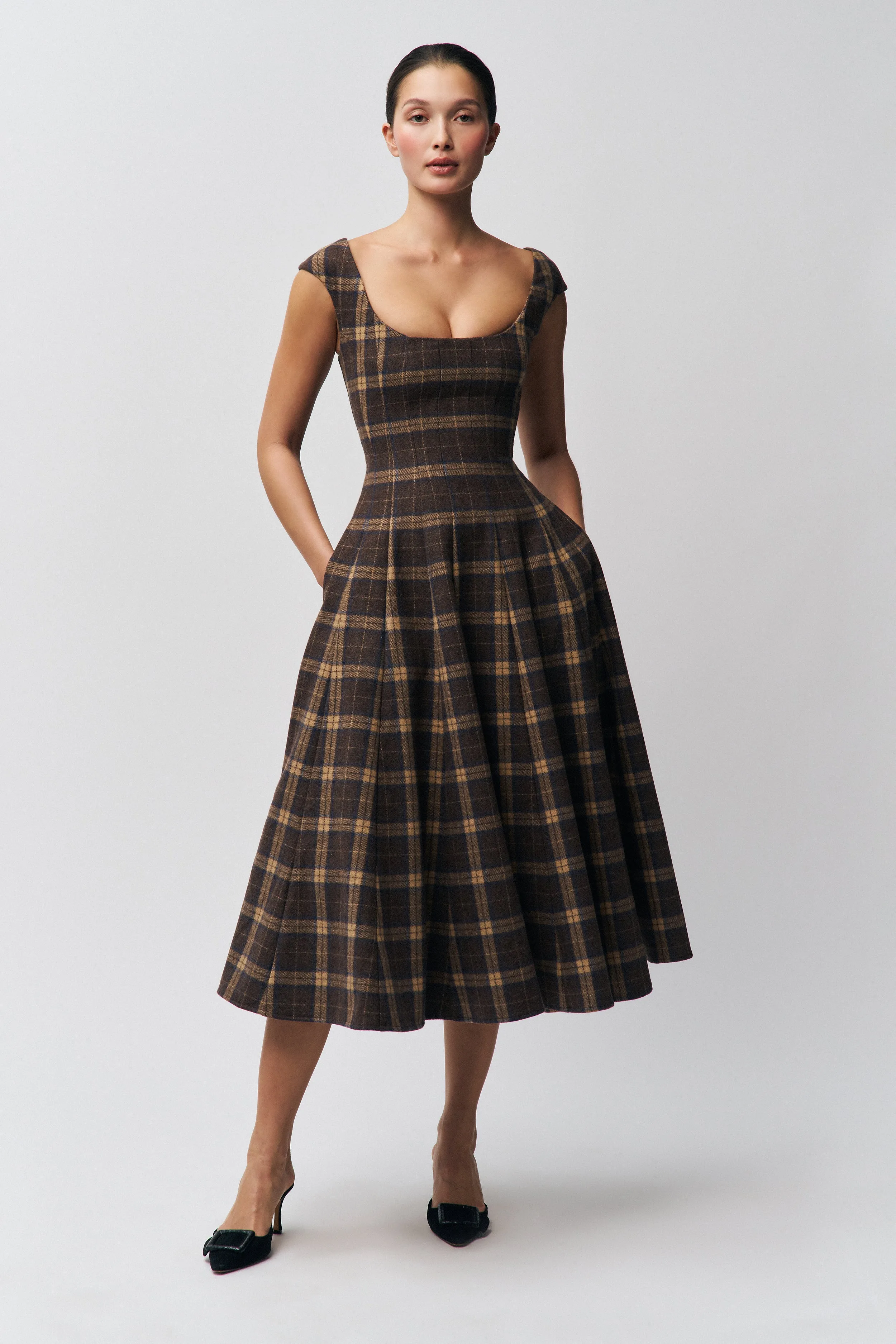 Crisp Texture Leila Tartan Dress