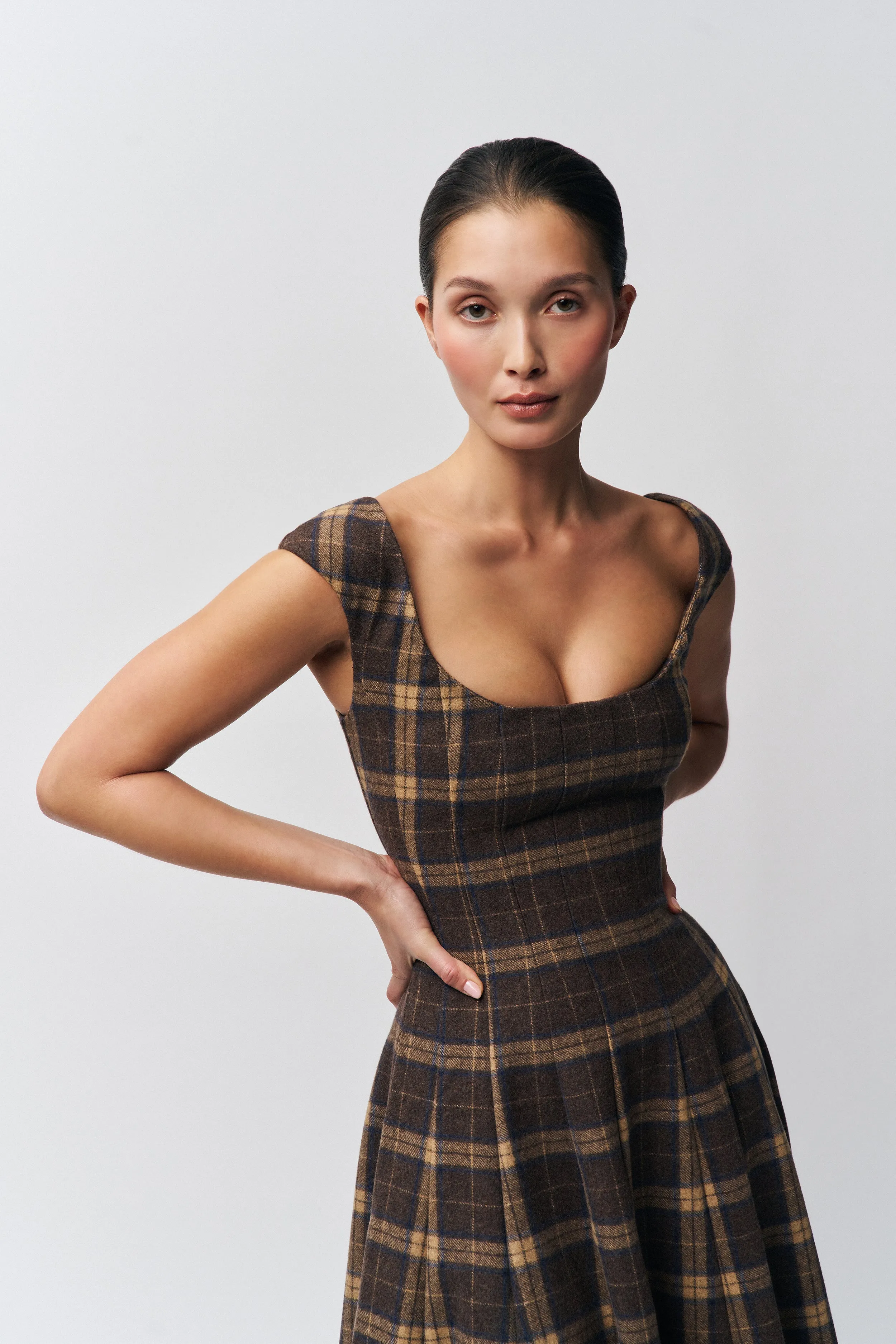 Leila Tartan Dress Cozy Flex