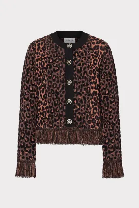 Leopard Fringe Cardigan Jacket ErgonomicShape