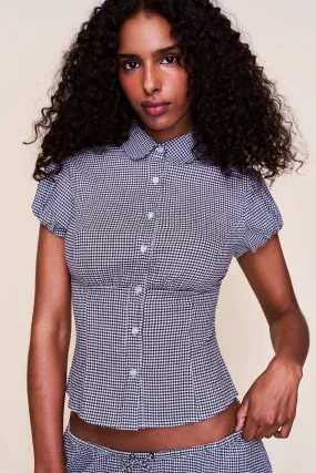 Liana Gingham Top Sweat Wicking Panels All Day Comfort Fabric