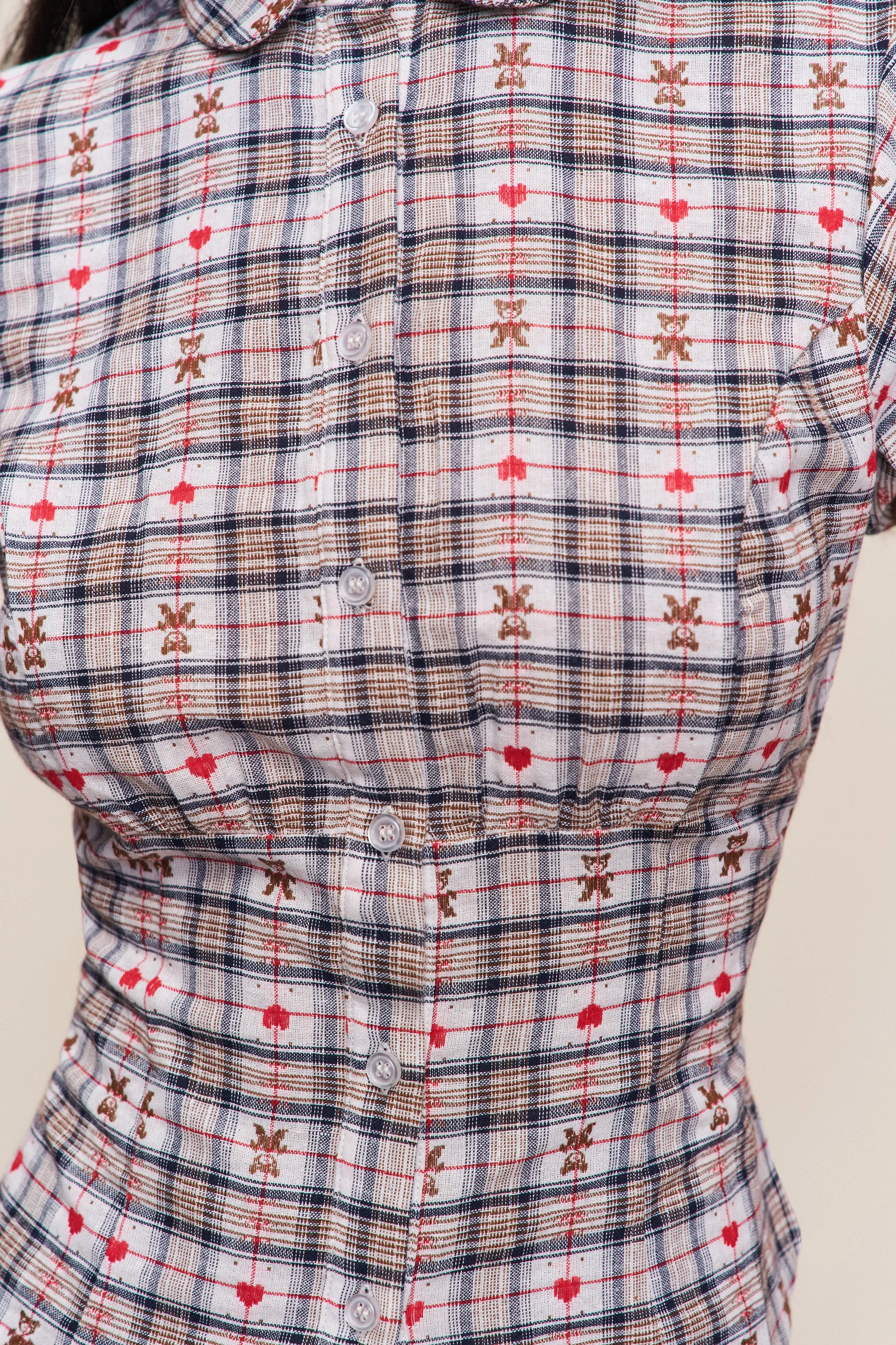 FadeResistant Dye Comfortable Style Liana Plaid Top