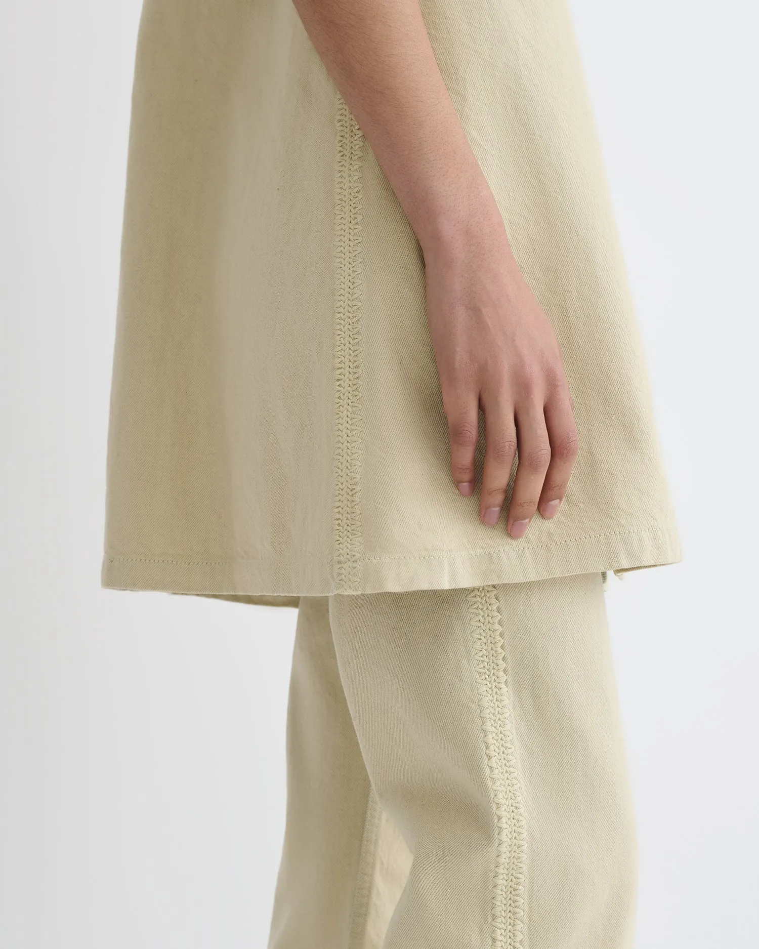 Lidwina - Denim Mini Dress - Beige Parent Style Trendy Breathable Minimalist Pocket Layout