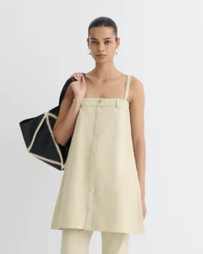 Sustainable Dye Methods Lidwina - Denim Mini Dress - Beige