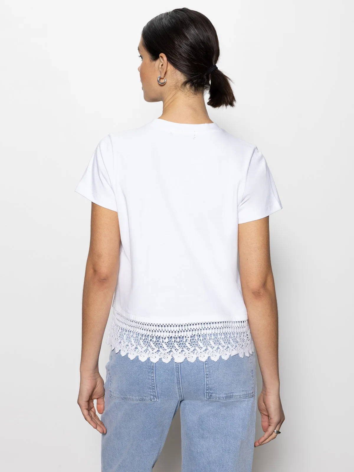 Lace Remix Perfect Tee White Fade Resistant Dye