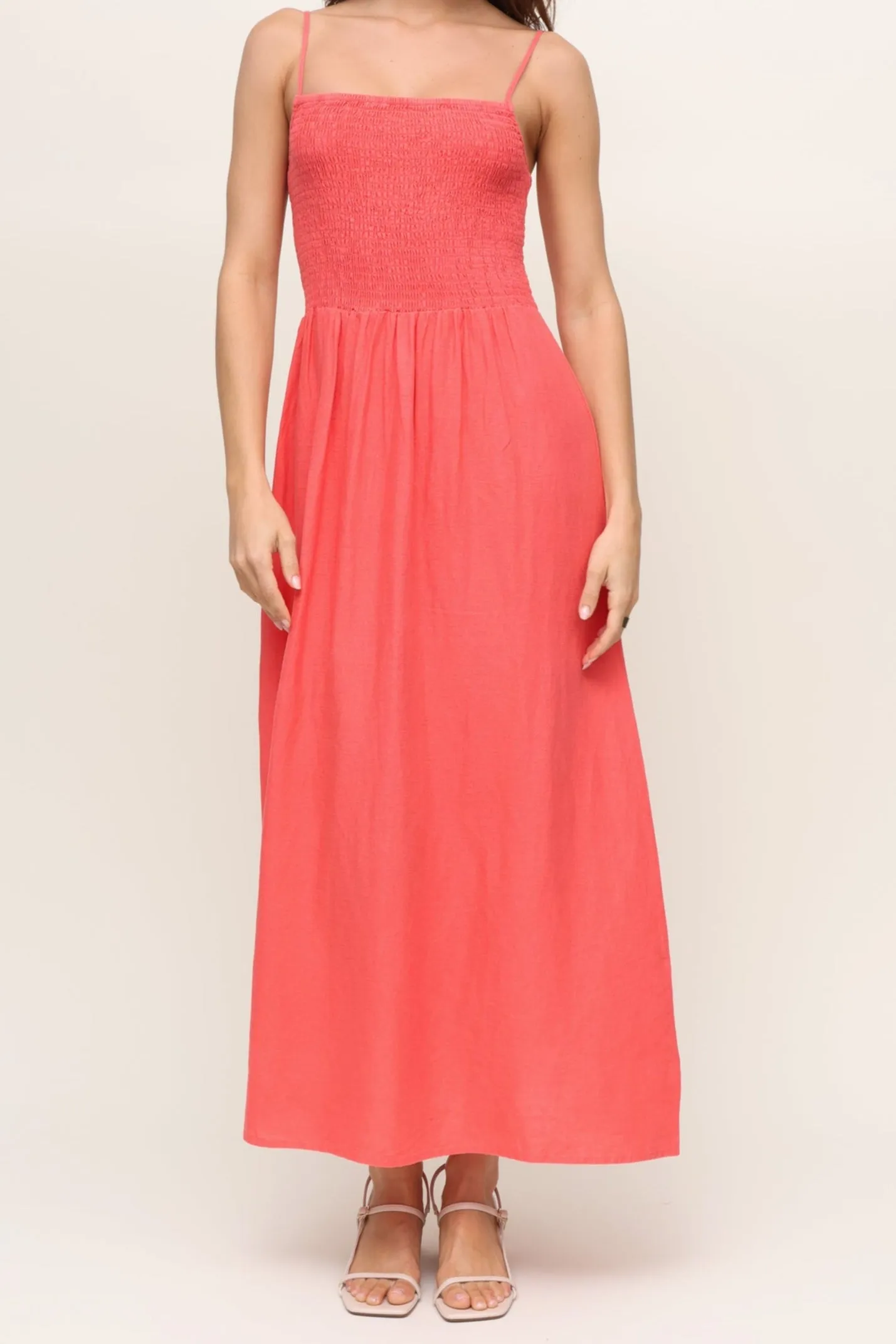 Flattering Style Fit Bayside Linen Maxi Dress